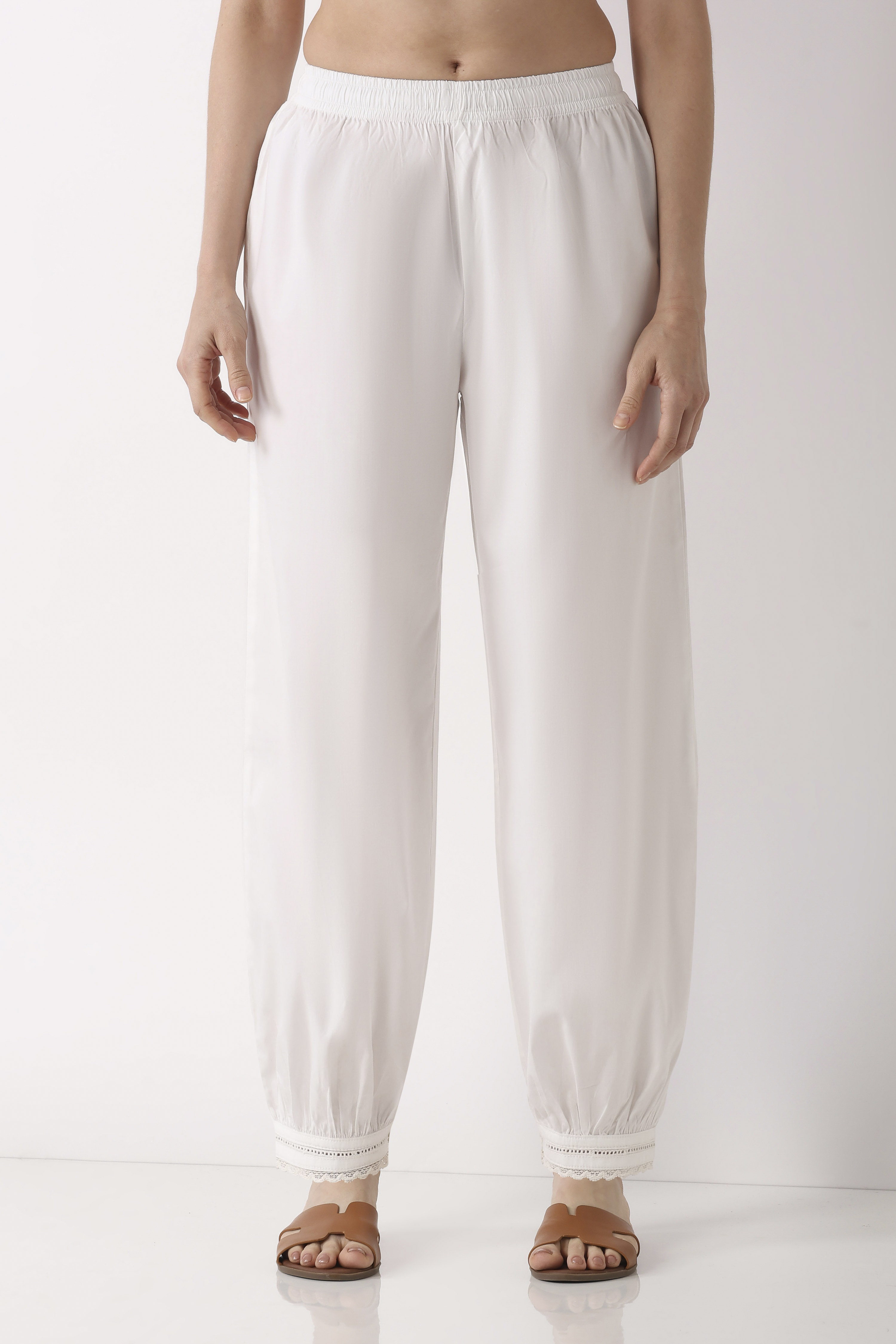 Light Beige Cotton Salwar Pants image number 4