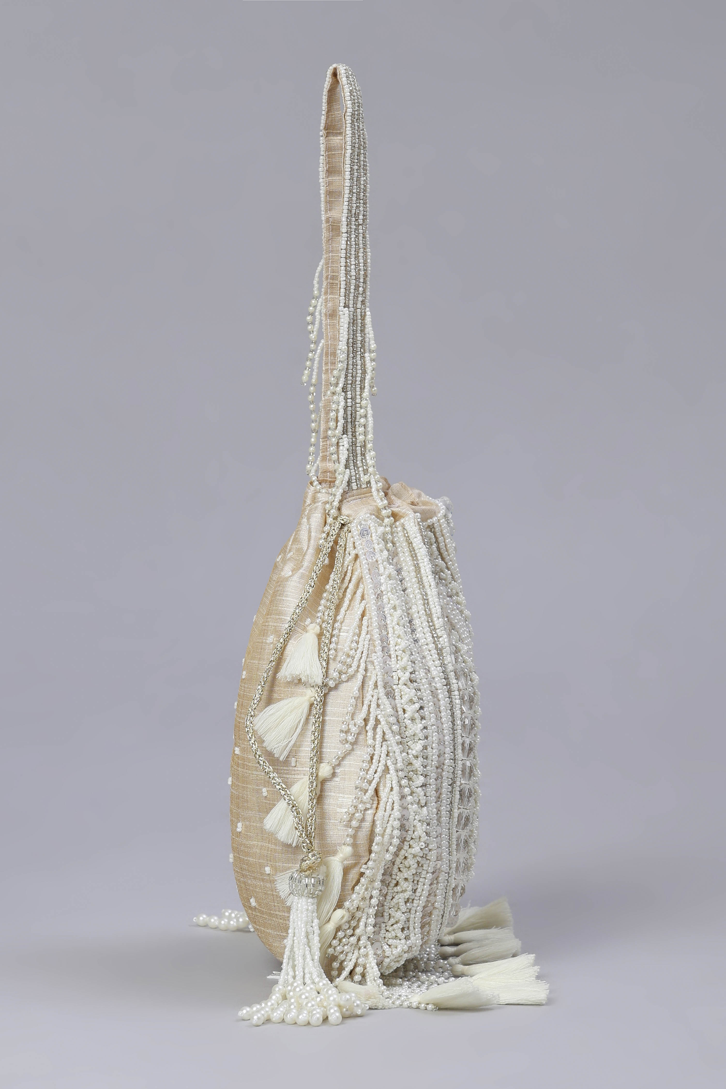 Cream Fabric Potli Bag image number 4