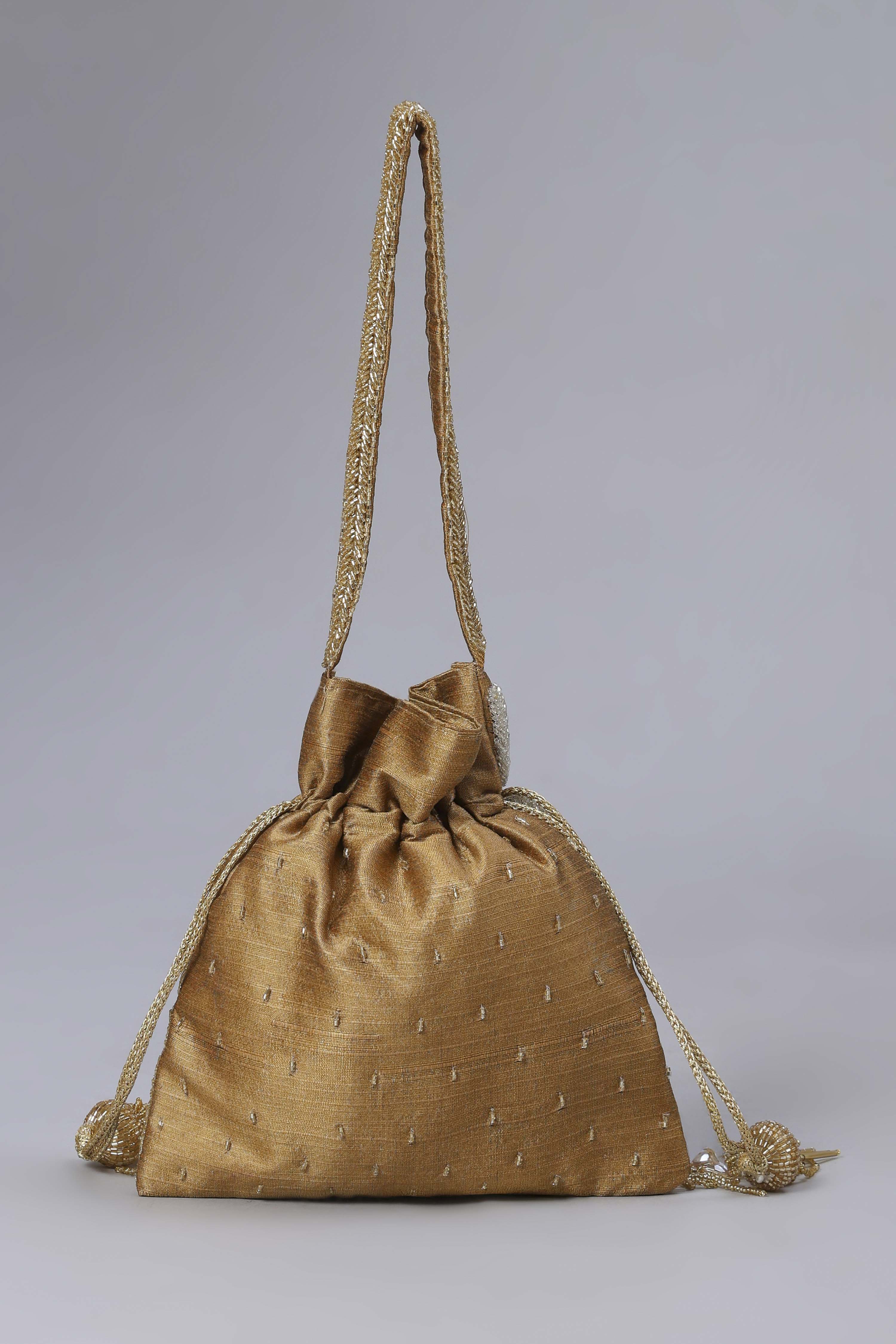 Gold Fabric Potli Bag image number 2