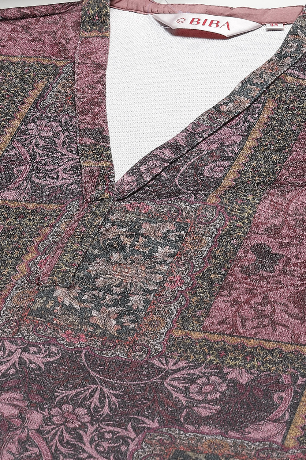 Oil Pink Straight Printed Kurta image number 3