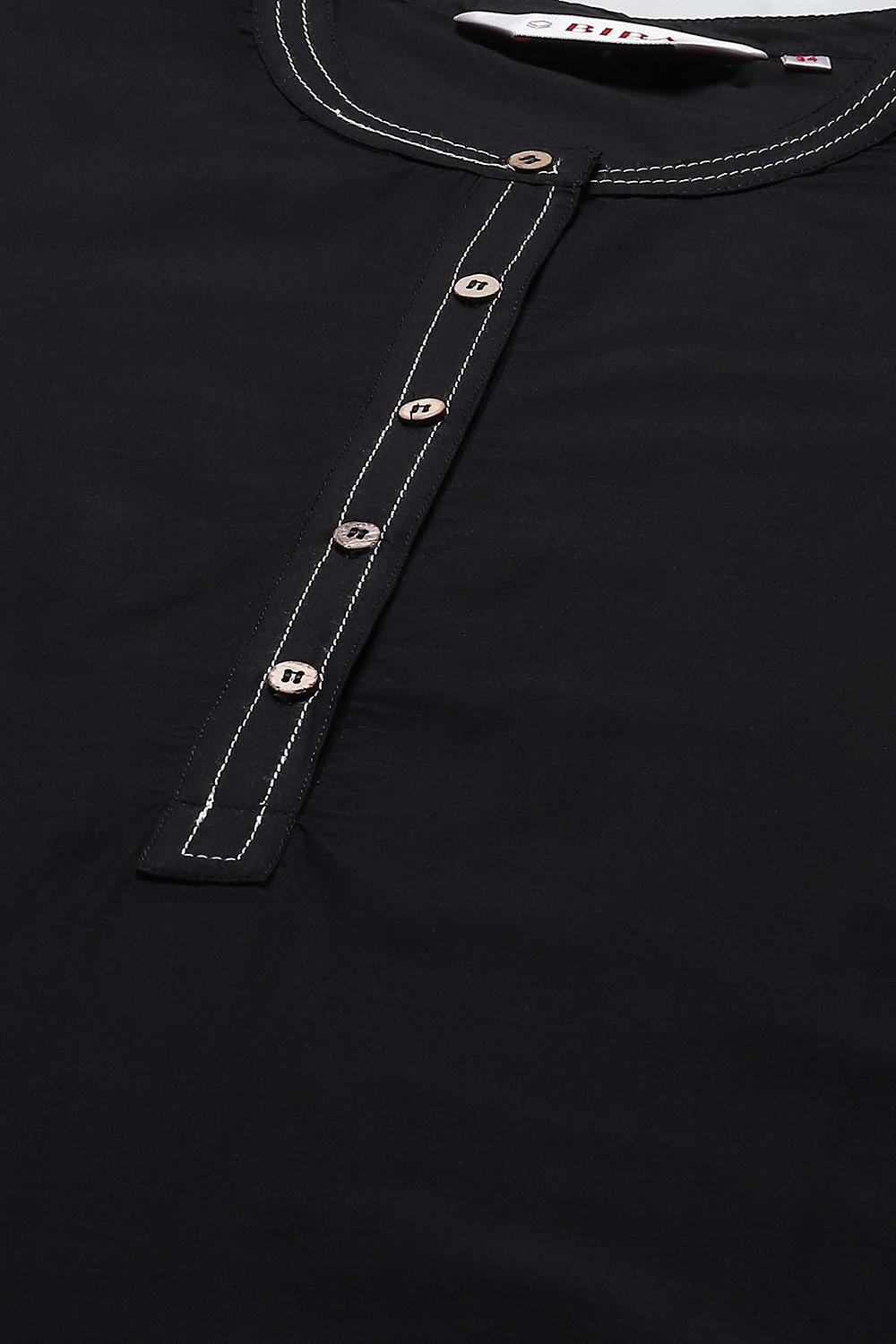 Black Cotton Straight Kurta Palazzo Suit Set image number 1