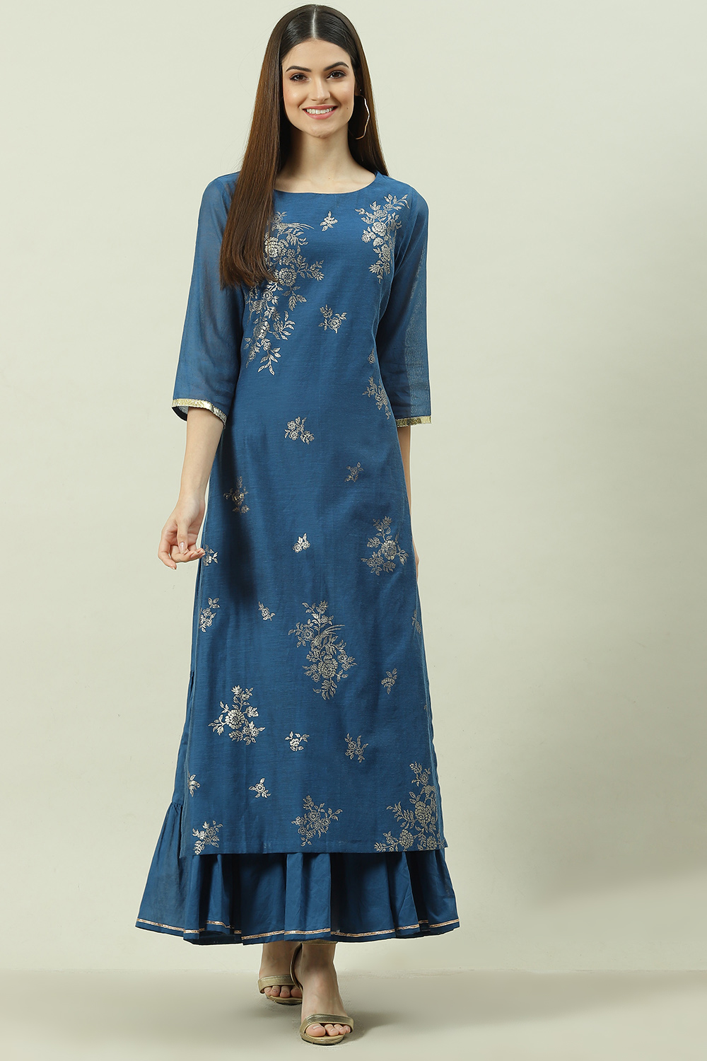 Tomato Red Poly Cotton Printed Kurta Dress image number 7