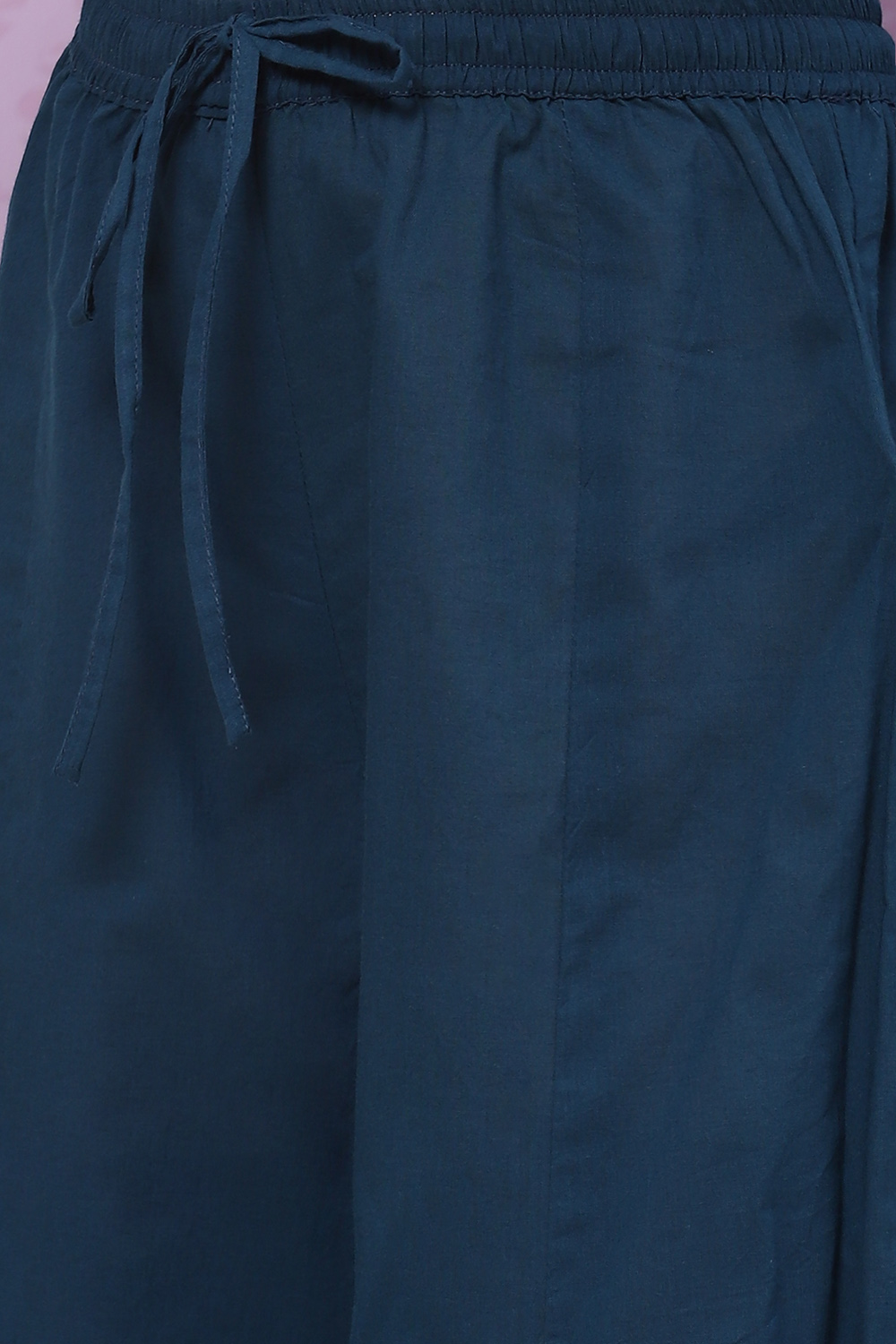 Blue Art Silk Flared Printed Top image number 2