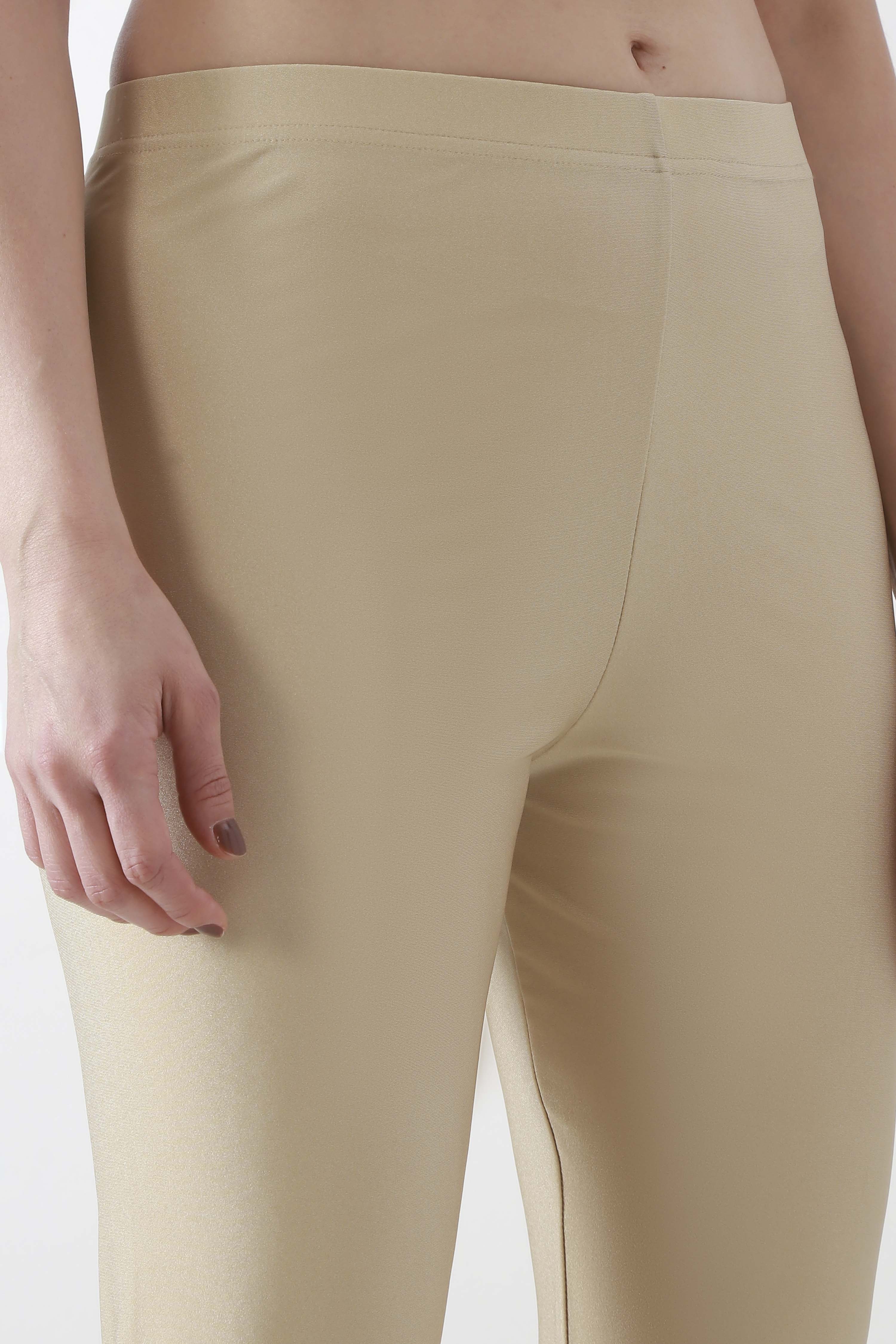 Brown Nylon Blend Leggings image number 1