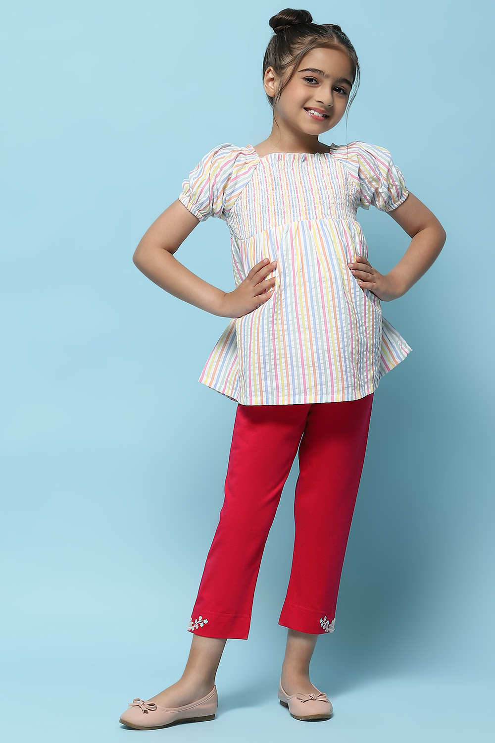 Fuchsia Cotton Lycra Regular Fit Capri image number 0