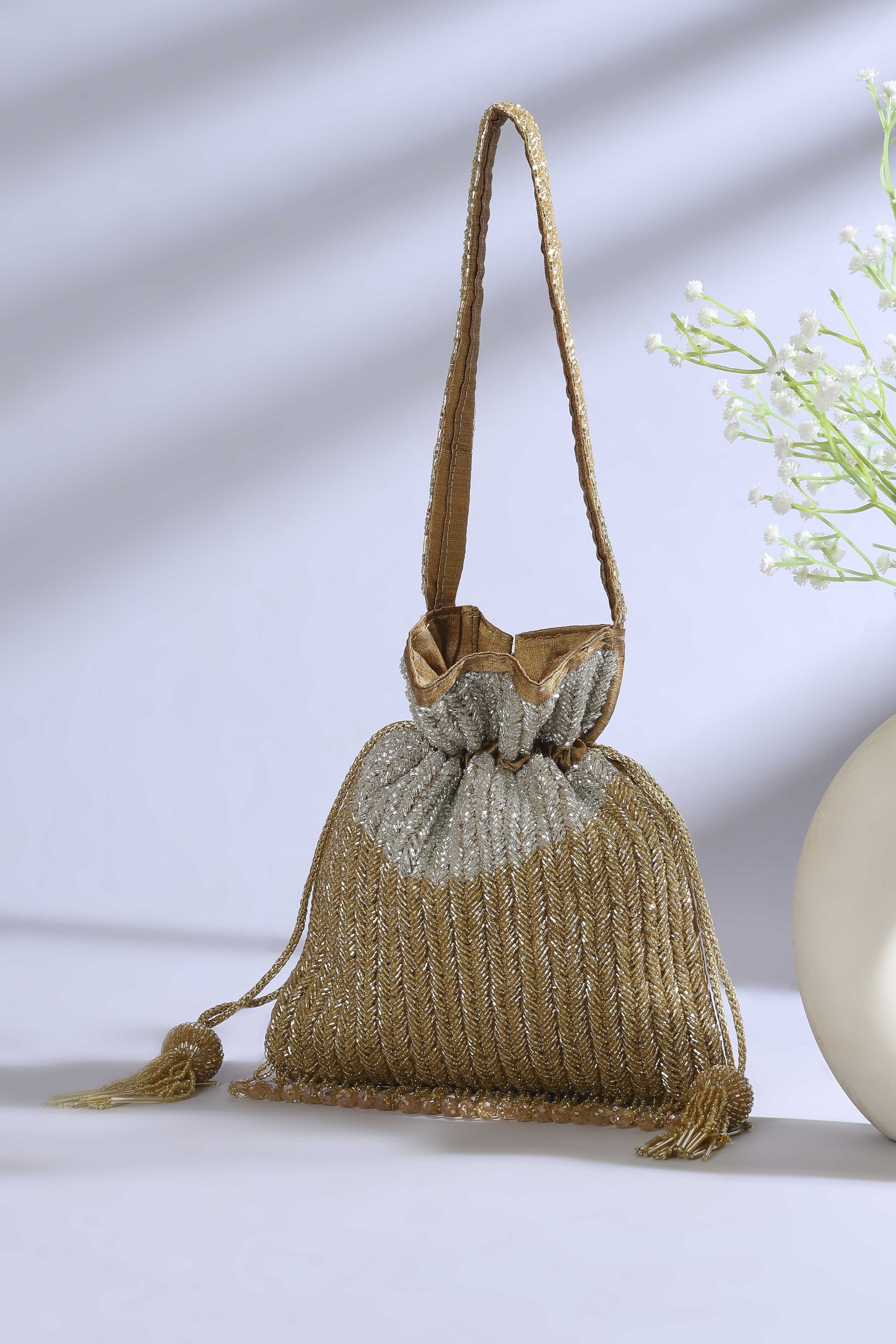 Gold Fabric Potli Bag image number 0