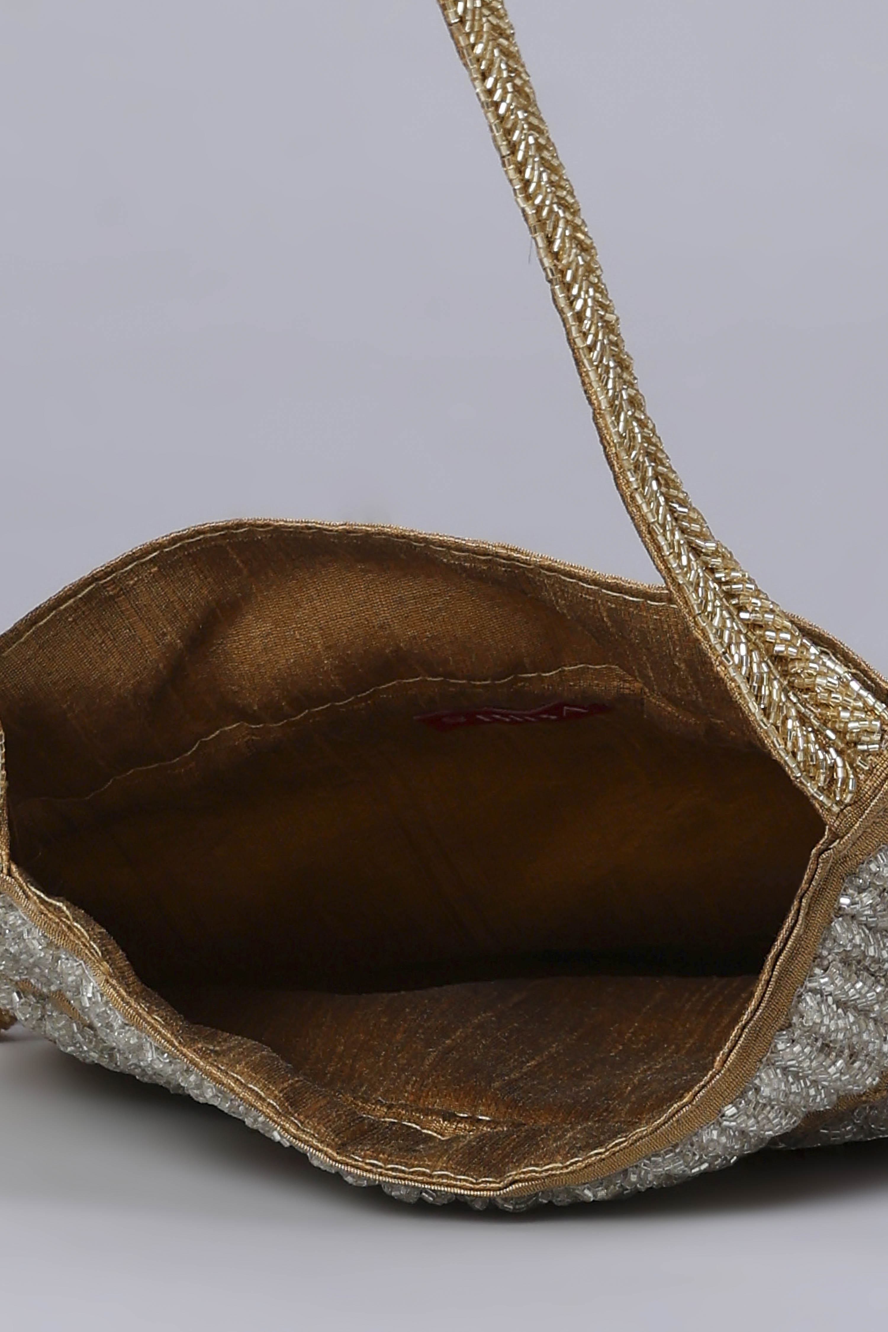 Gold Fabric Potli Bag image number 6