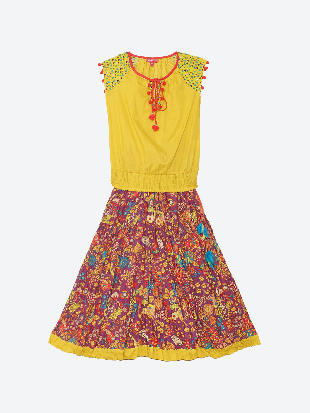 Lime Green Cotton Straight Suit Set image number 0