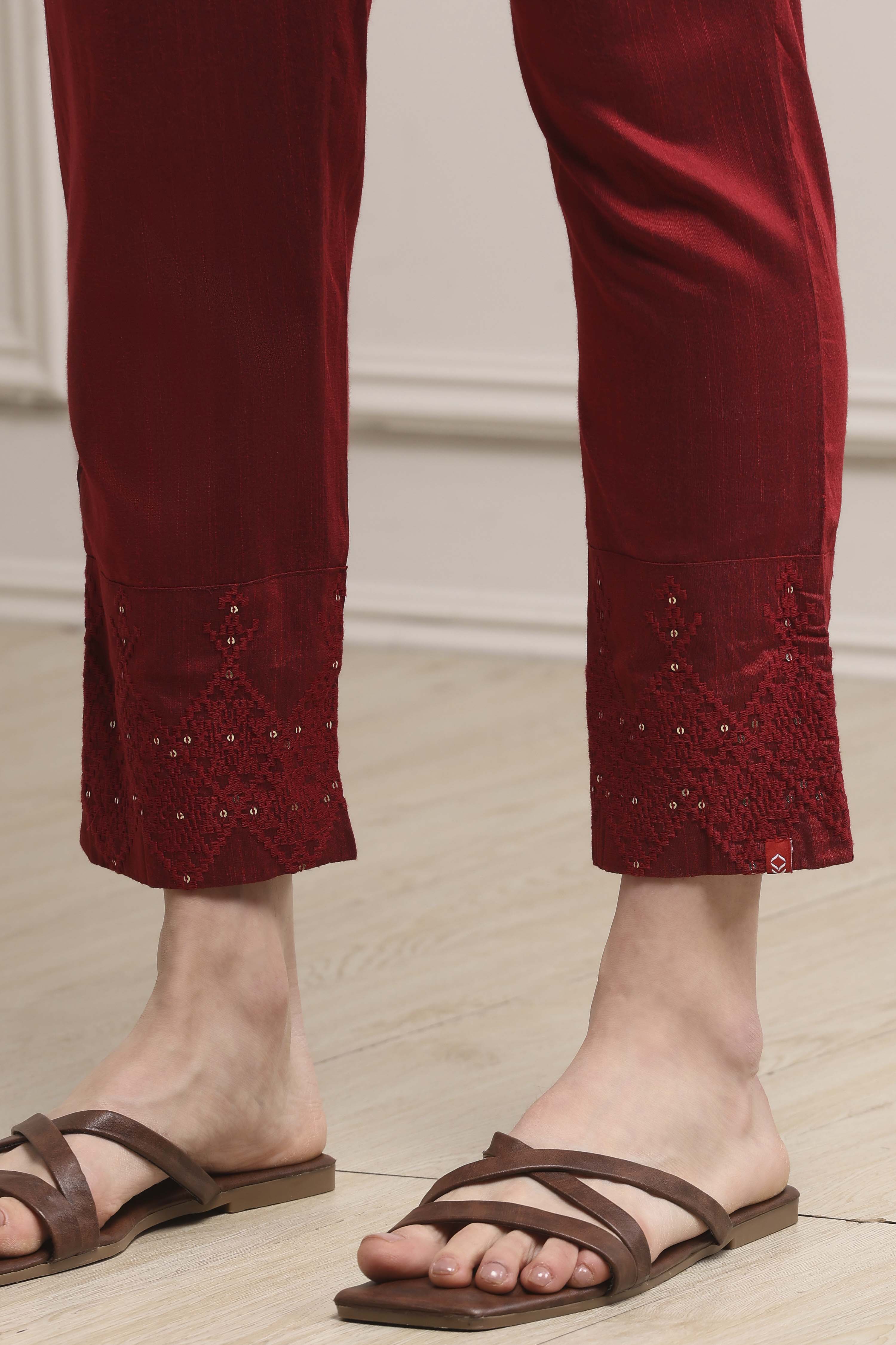 Yellow Polyester Flared Kurta Pants Set image number 7