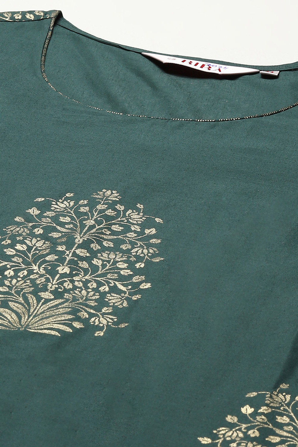 Navy Blue Cotton Straight Printed Kurta Capri Suit Set image number 1