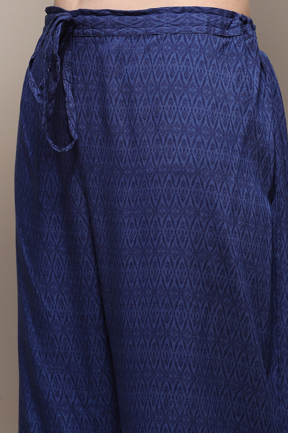 Indigo Rayon Asymmetric Kurta Palazzo 2 Piece Set image number 2