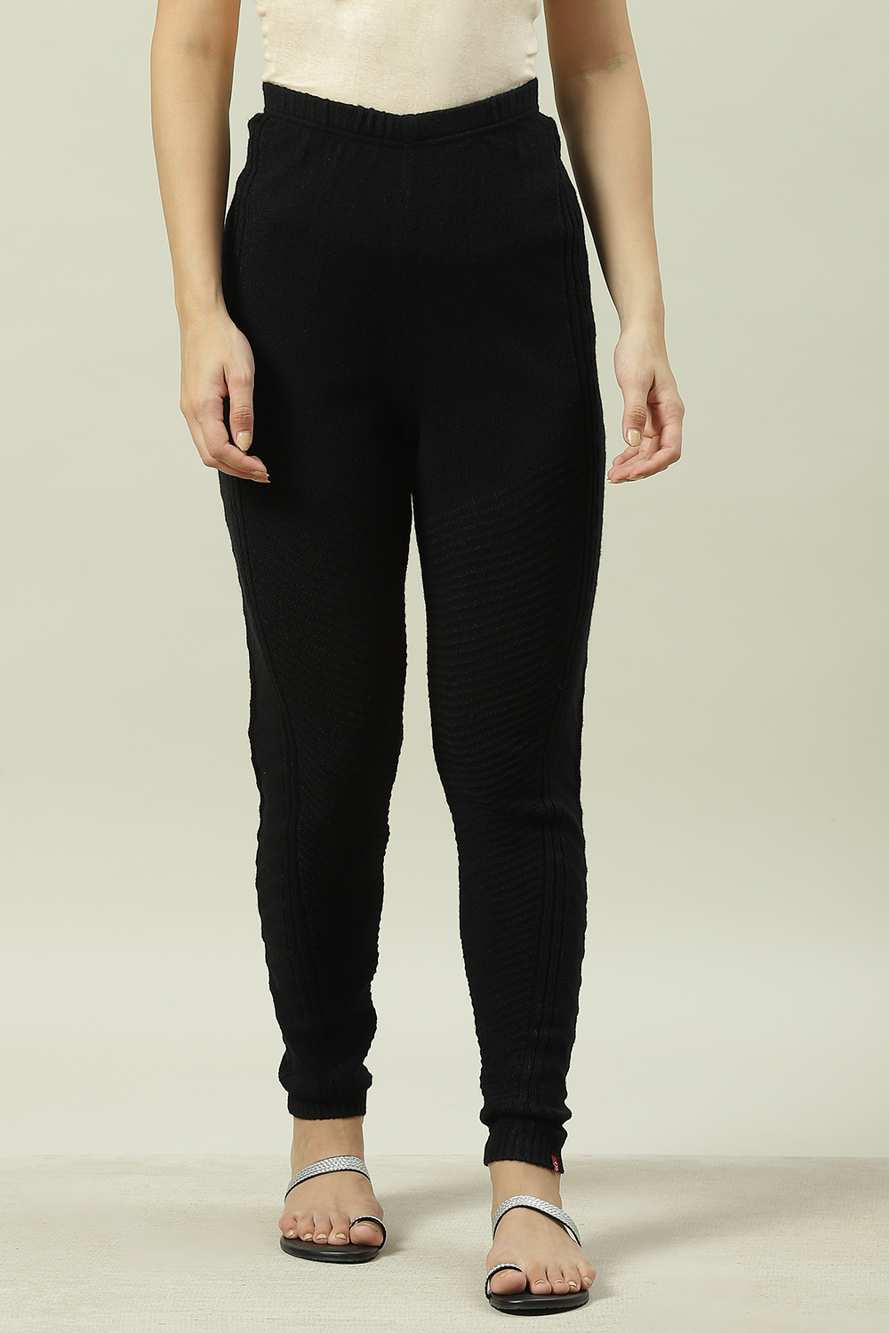 Maroon Acrylic Jeggings image number 5