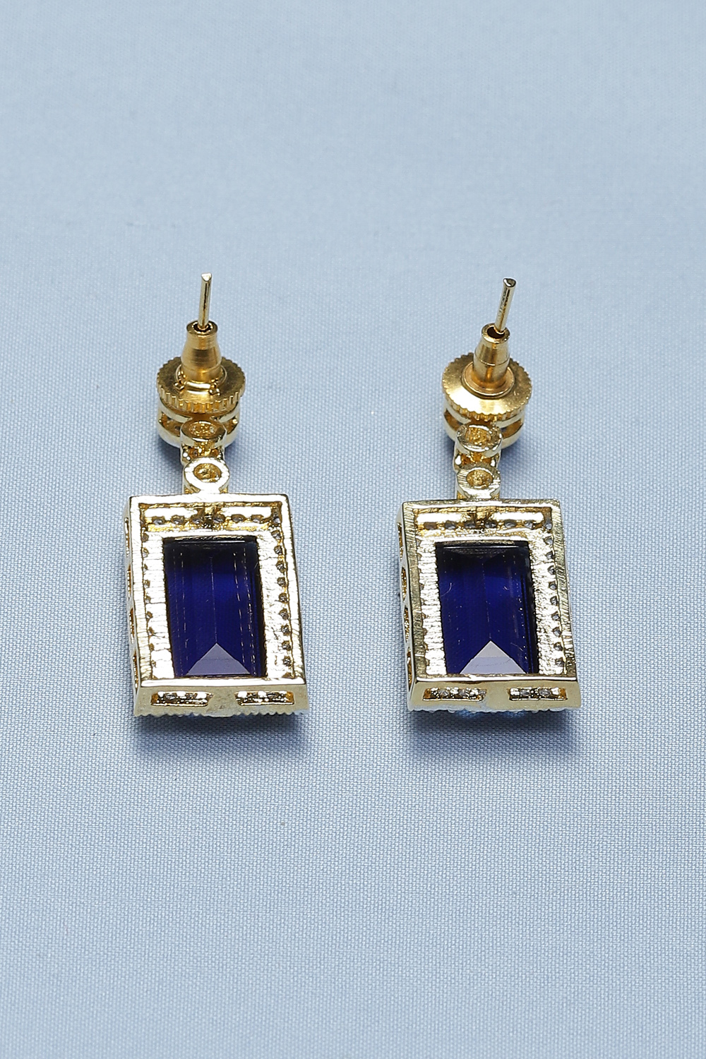 Navy Brass Earrings image number 2