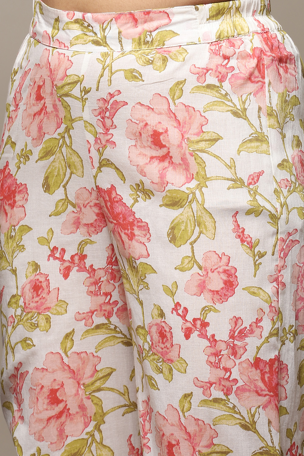 Pink Cotton Floral Straight Co-ord Set image number 2