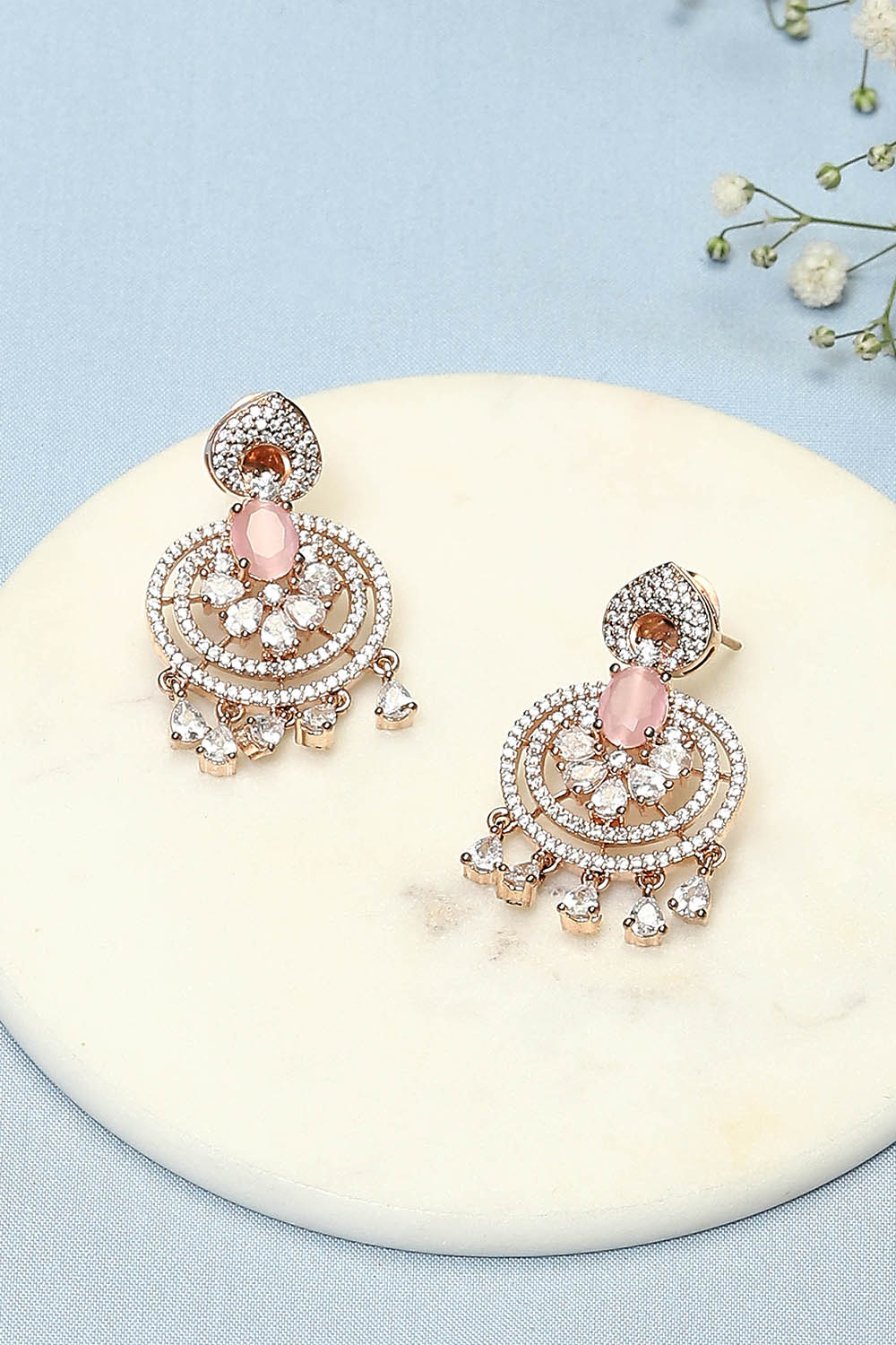 Light Pink Brass Earrings image number 0