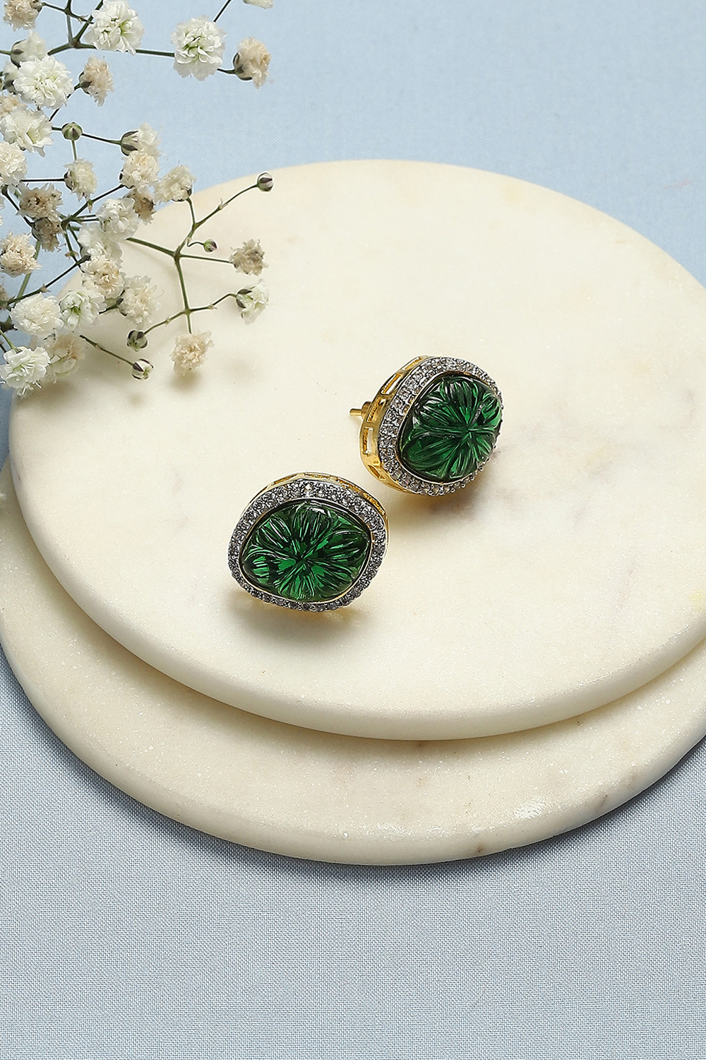 Green Brass earrings image number 0