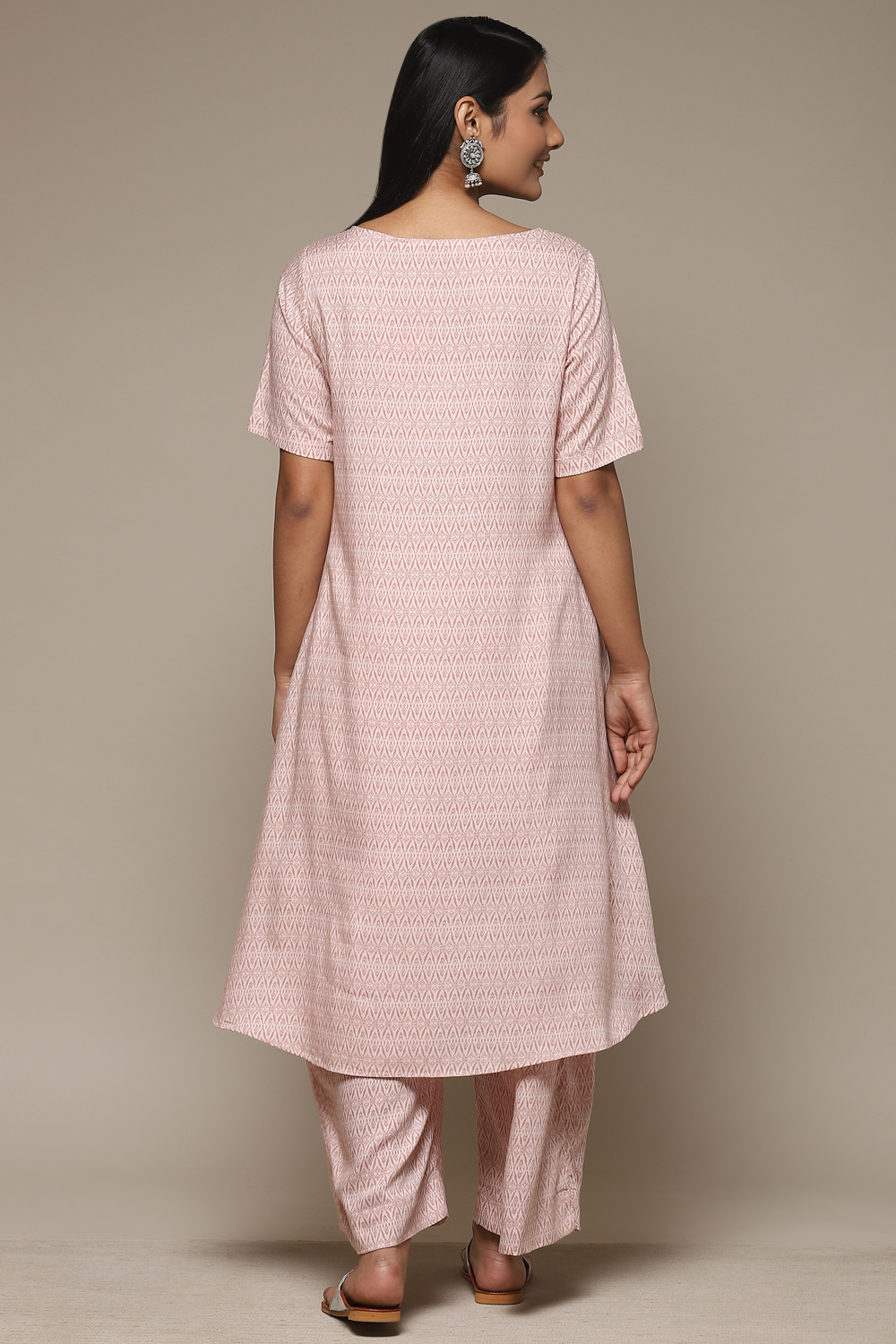 Indigo Rayon Asymmetric Kurta Palazzo 2 Piece Set image number 4