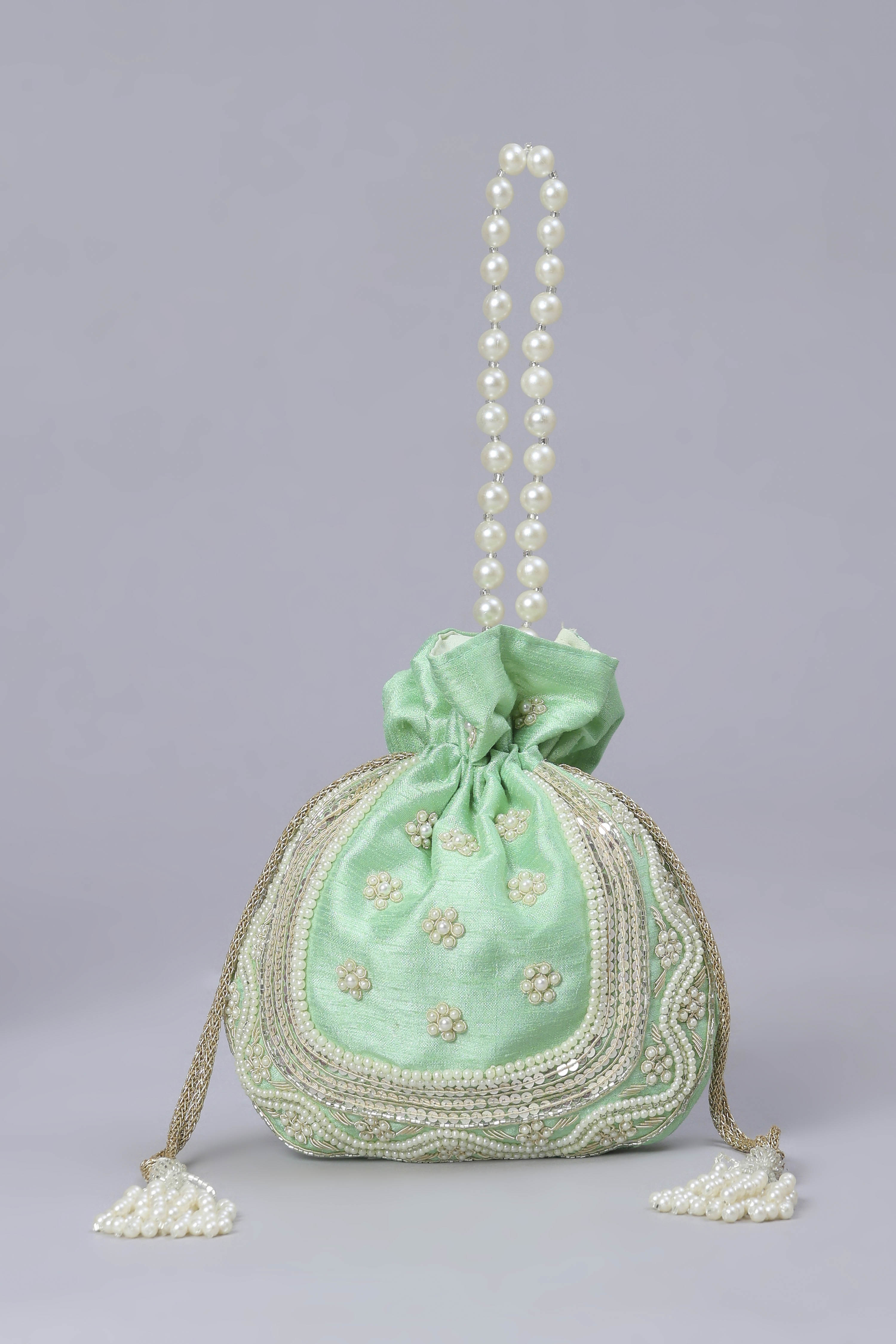 Green Fabric Potli Bag image number 1