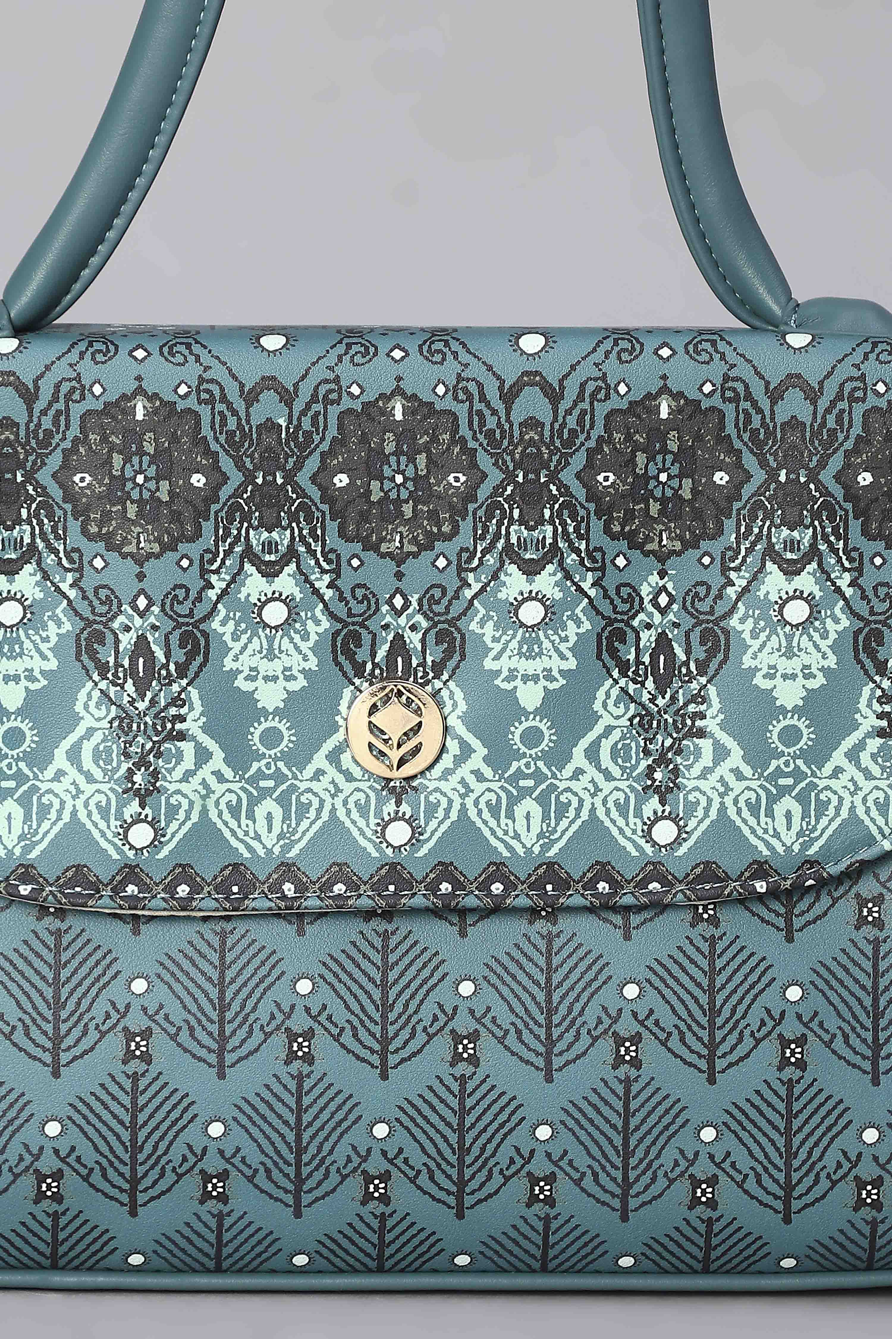 Blue PU Satchel image number 6