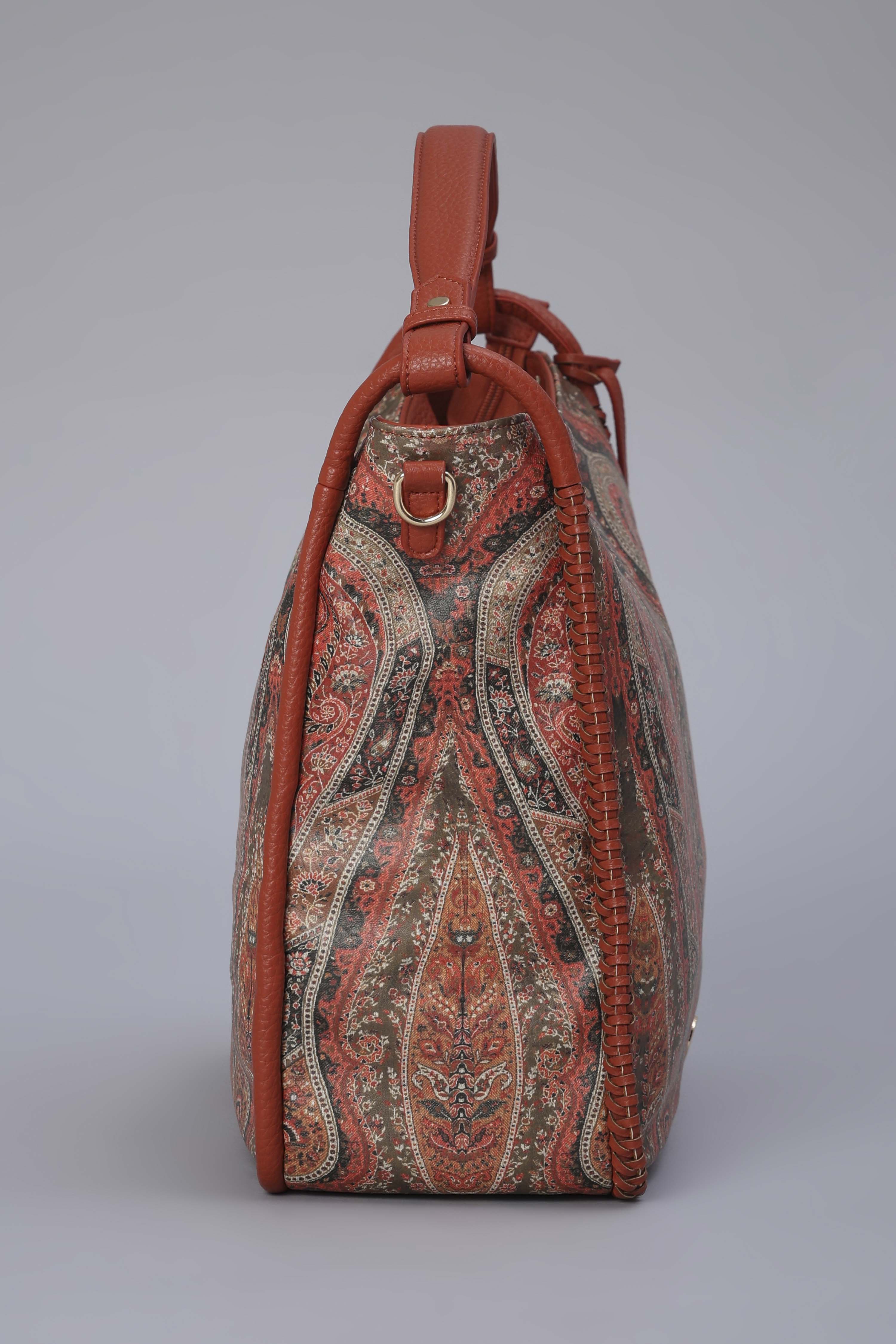 Tan PU Hobo Bag image number 4