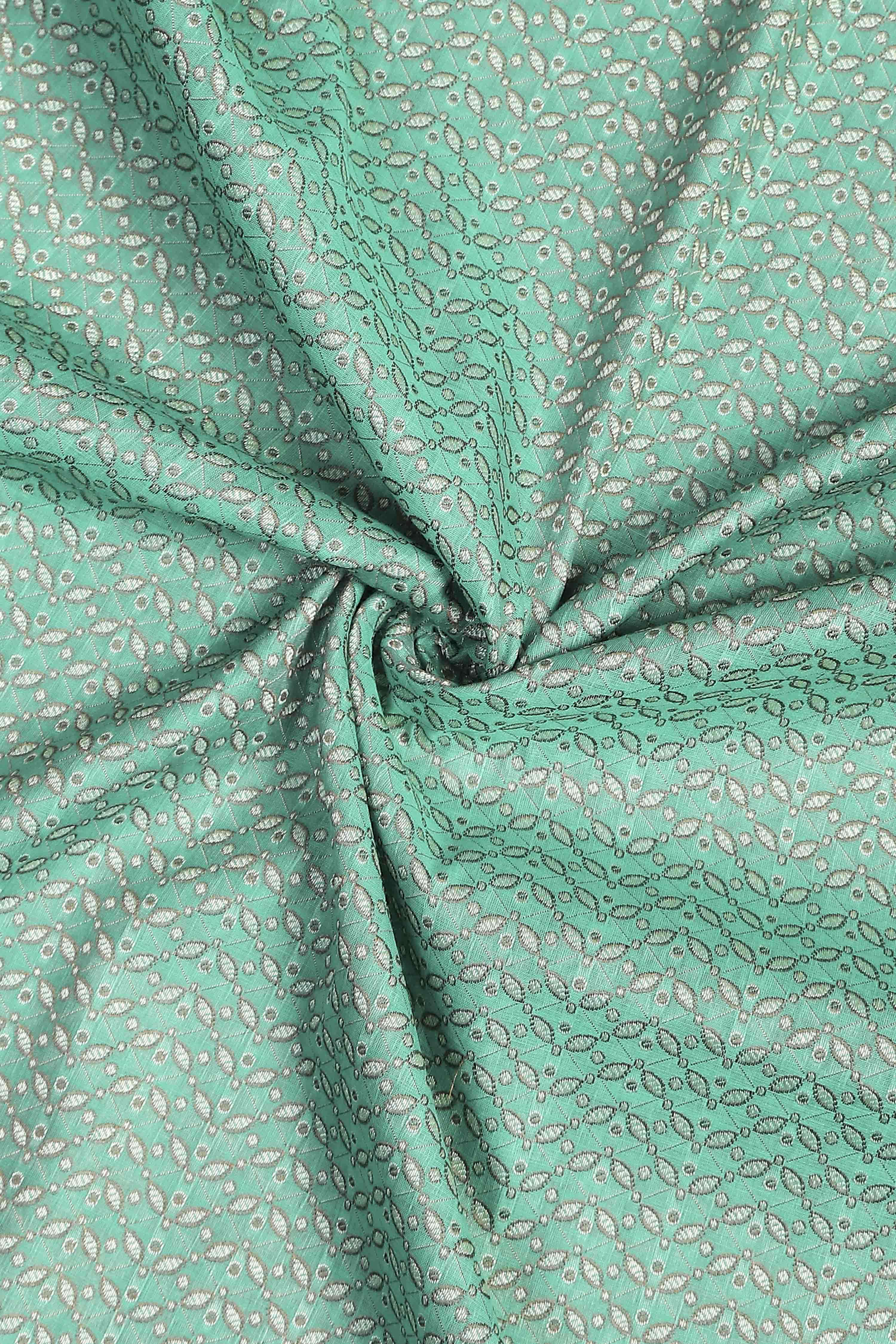 Mustard Poly Cotton Banarasi Unstitched Suit Set image number 2