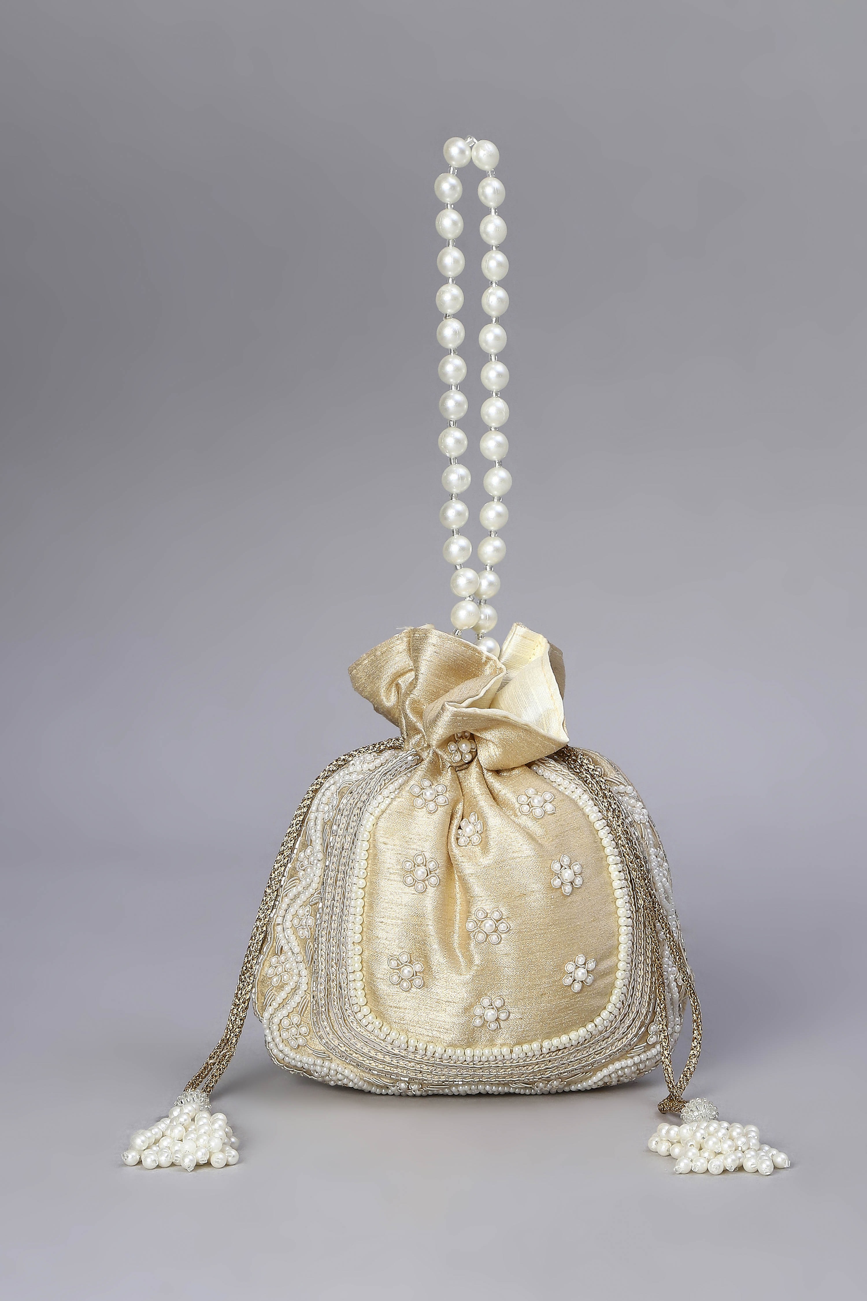 Peach Fabric Potli Bag image number 1