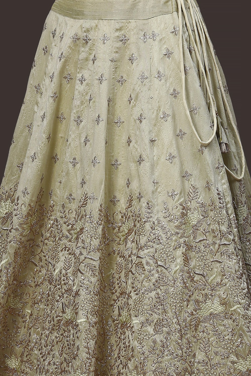 Berry Red Zari Embroidered Lehenga Set image number 2