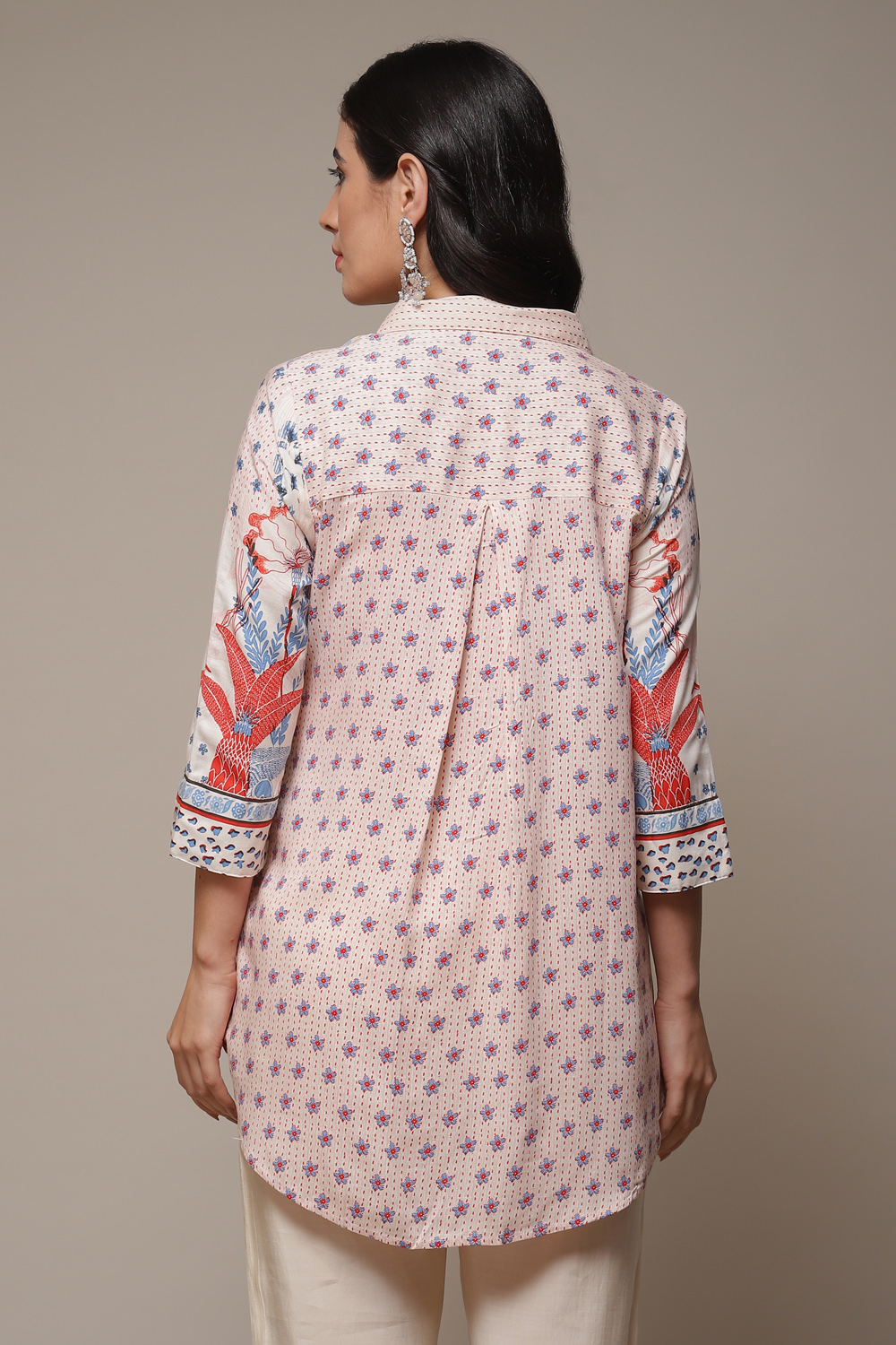 Ecru Rayon Printed Shirt image number 2