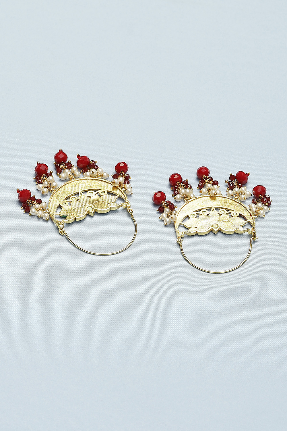 Maroon Alloy Earrings image number 2