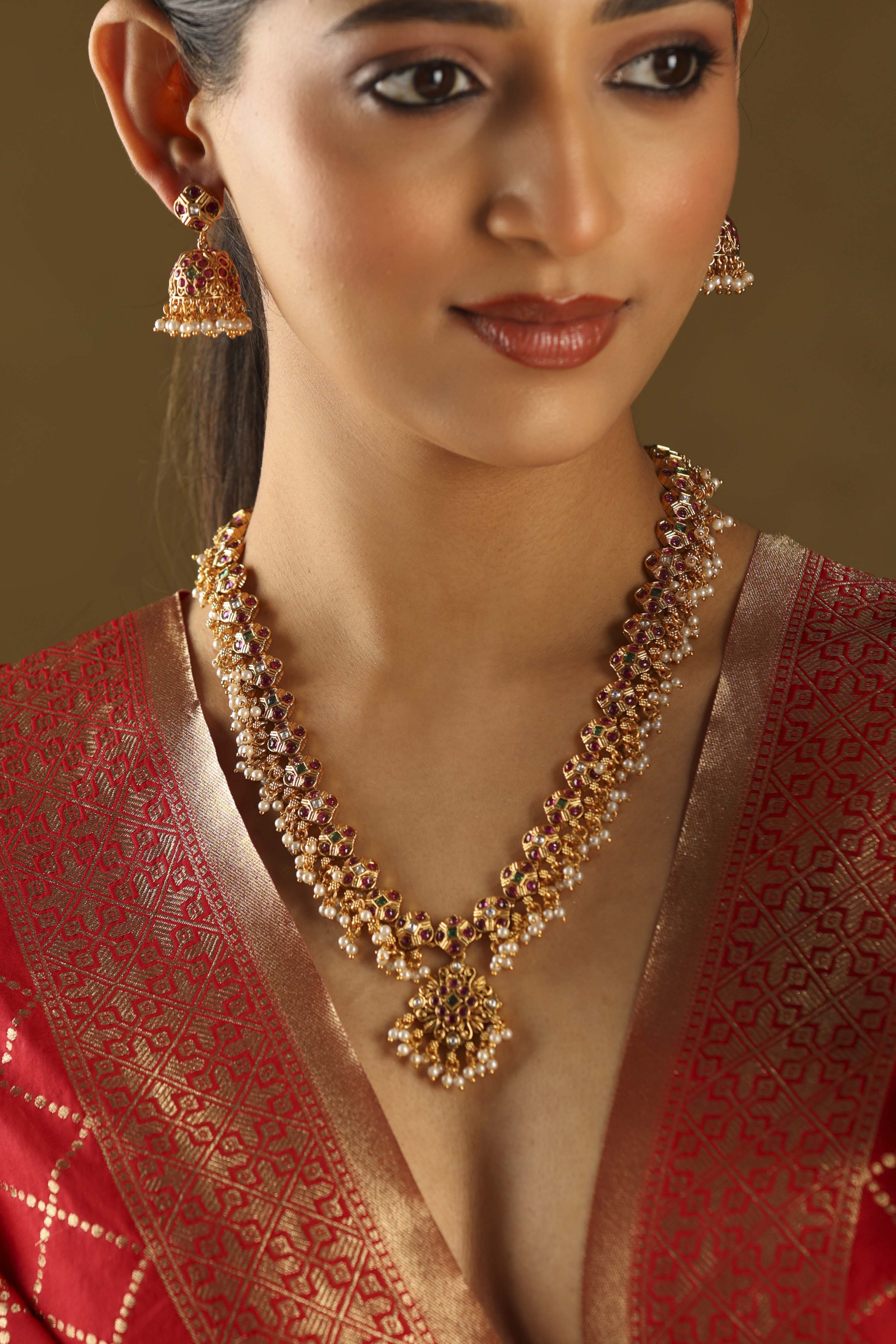 Multicolor Brass Necklace Set image number 1