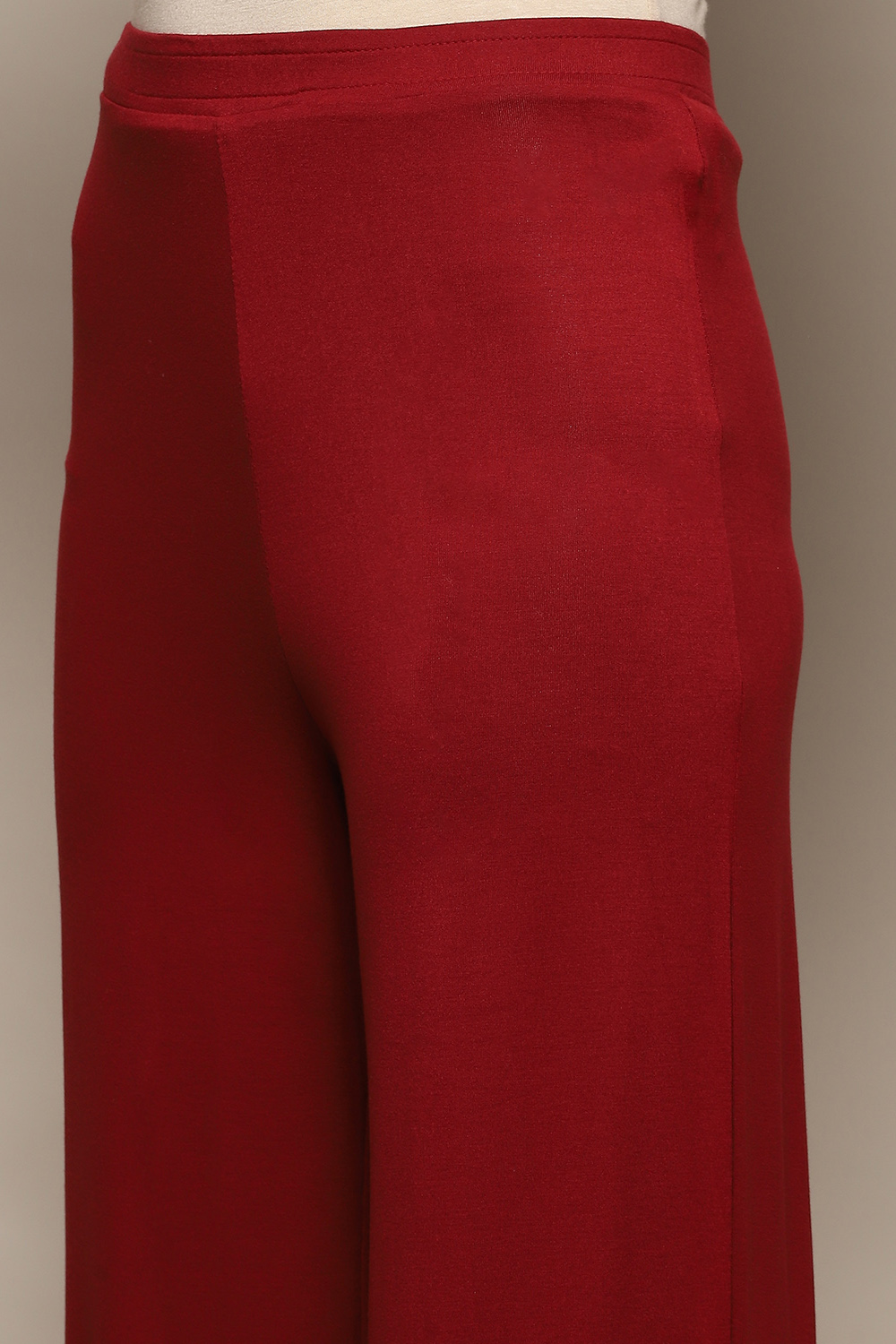 Beige Viscose Blend Solid Palazzo image number 1