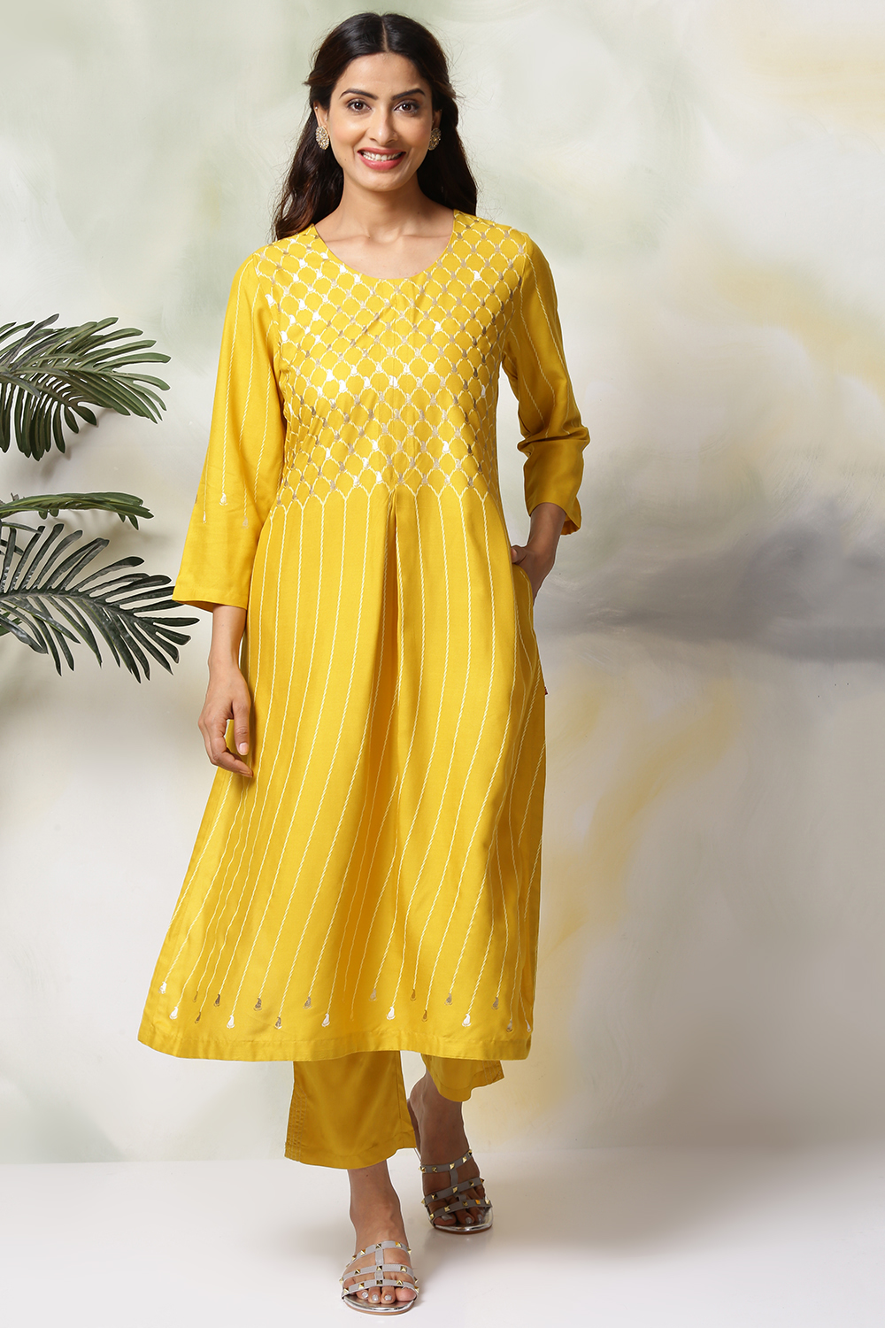 Fuchsia Rayon Straight Kurta Pants Set image number 0