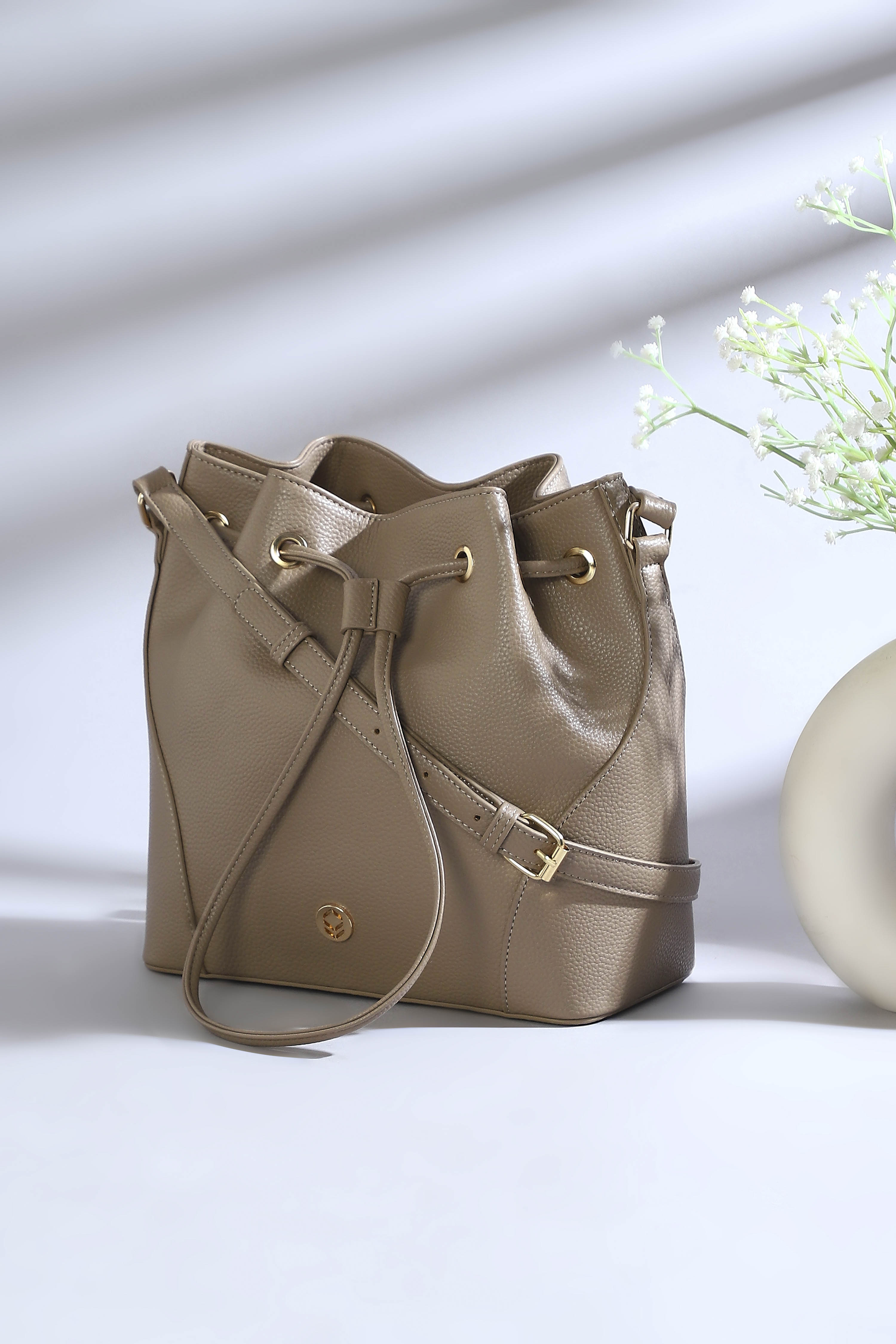 Brown PU Bucket Bag image number 0