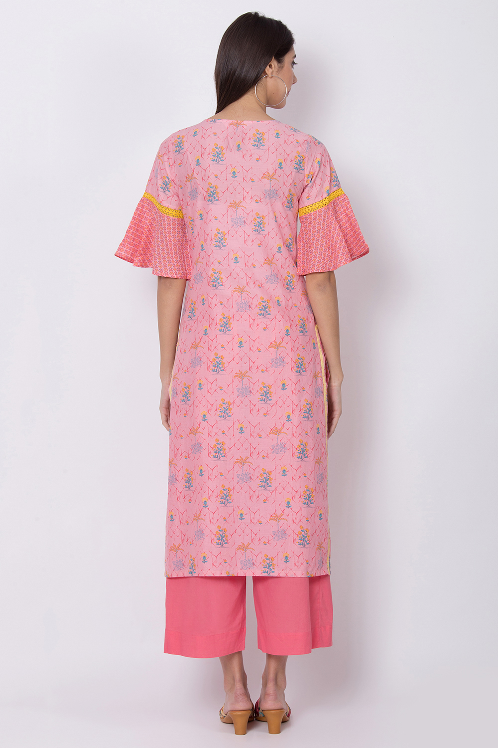 Pink Straight Kurta image number 4