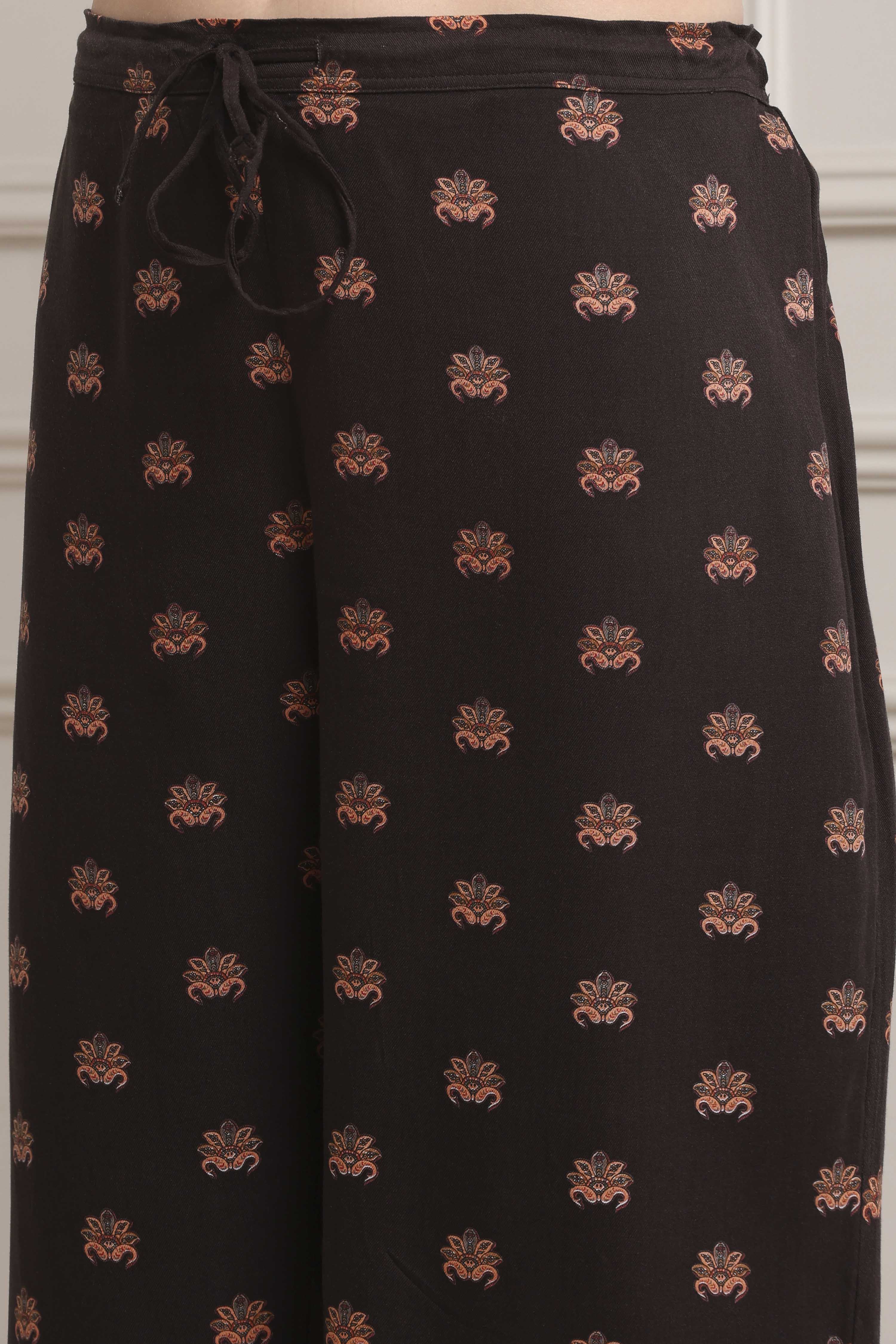 Berry Cotton Straight Kurta Pants Set image number 2