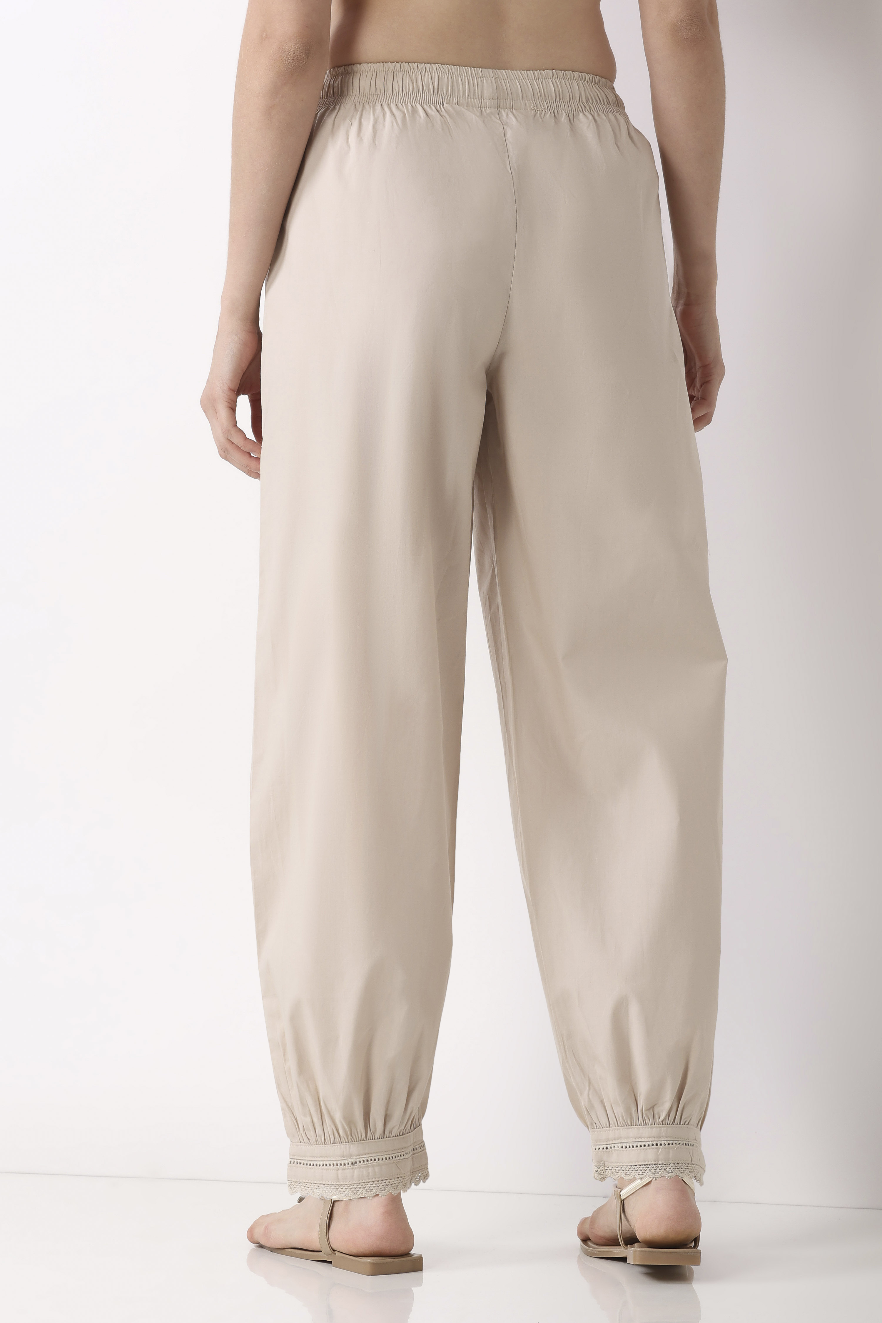 Light Beige Cotton Salwar Pants image number 5