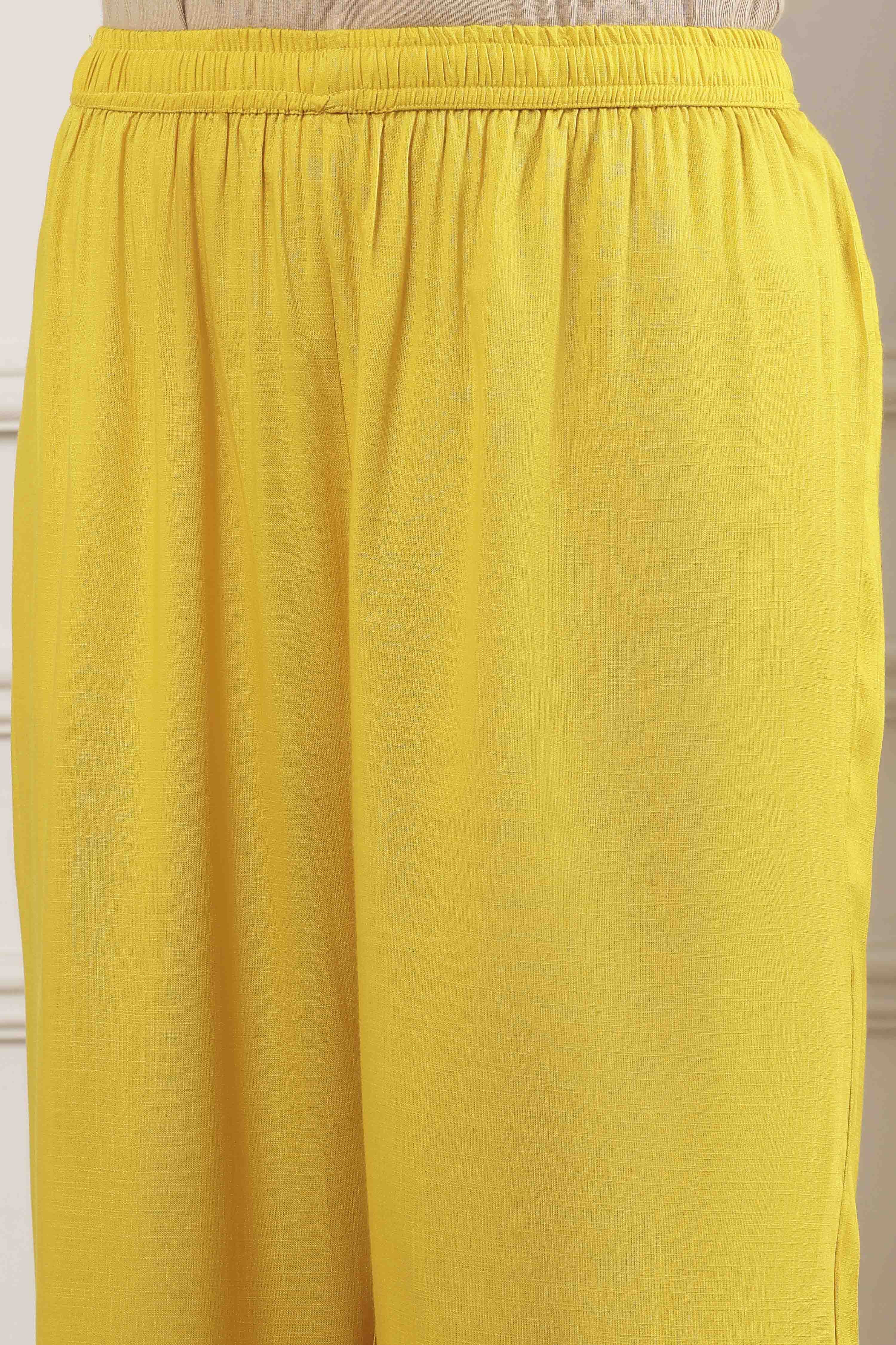 Beige Cotton Floral Printed Straight Kurta Set image number 2