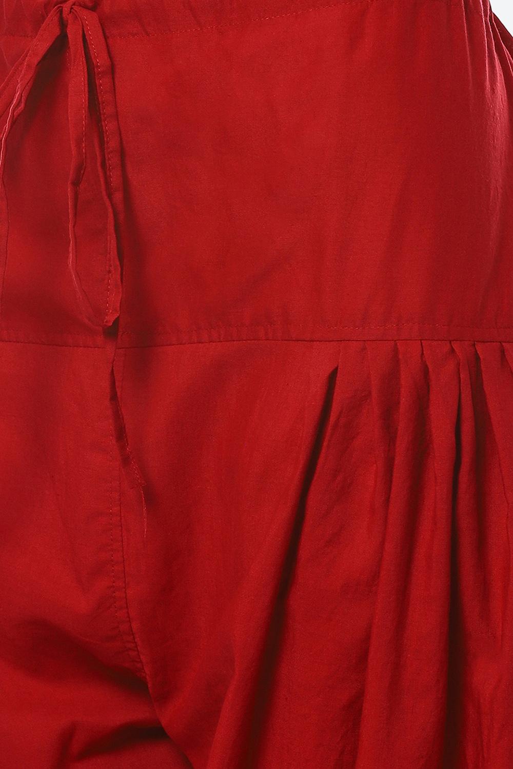 Red Cotton Unstitched Suit Set image number 2