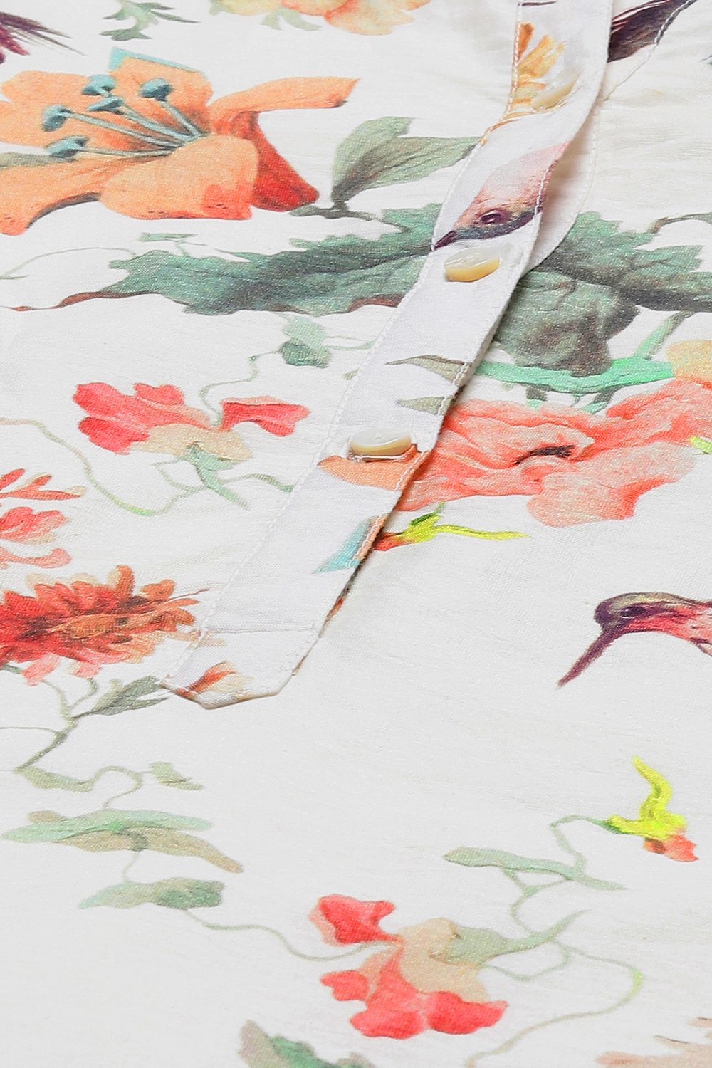 Rohit Bal Off White Cotton Silk Straight Printed Suit Set image number 1