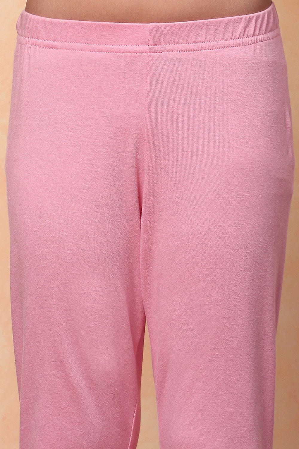 Pink Metallic Print Layered Flared Suit Set image number 2