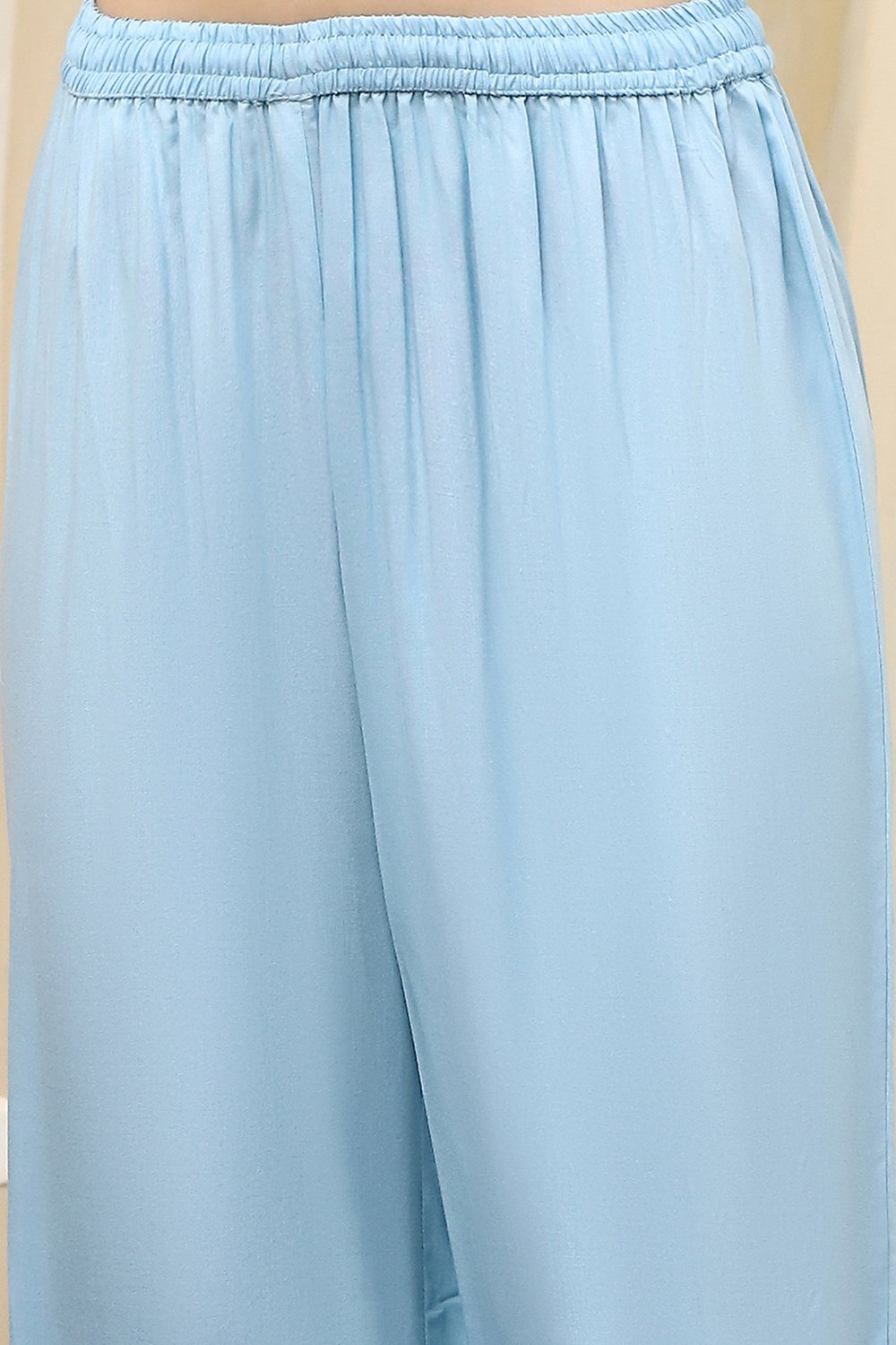 Blue Embroidered Kalidar Suit Set image number 2