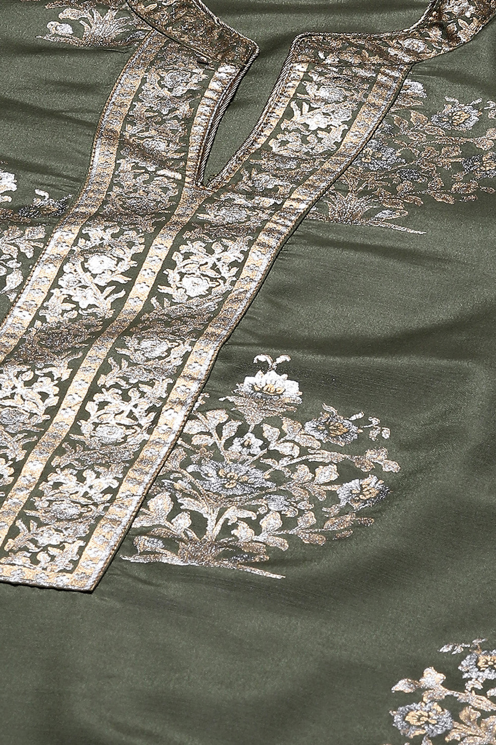 Sap Green Art Silk Straight Kurta Palazzo Suit Set image number 1