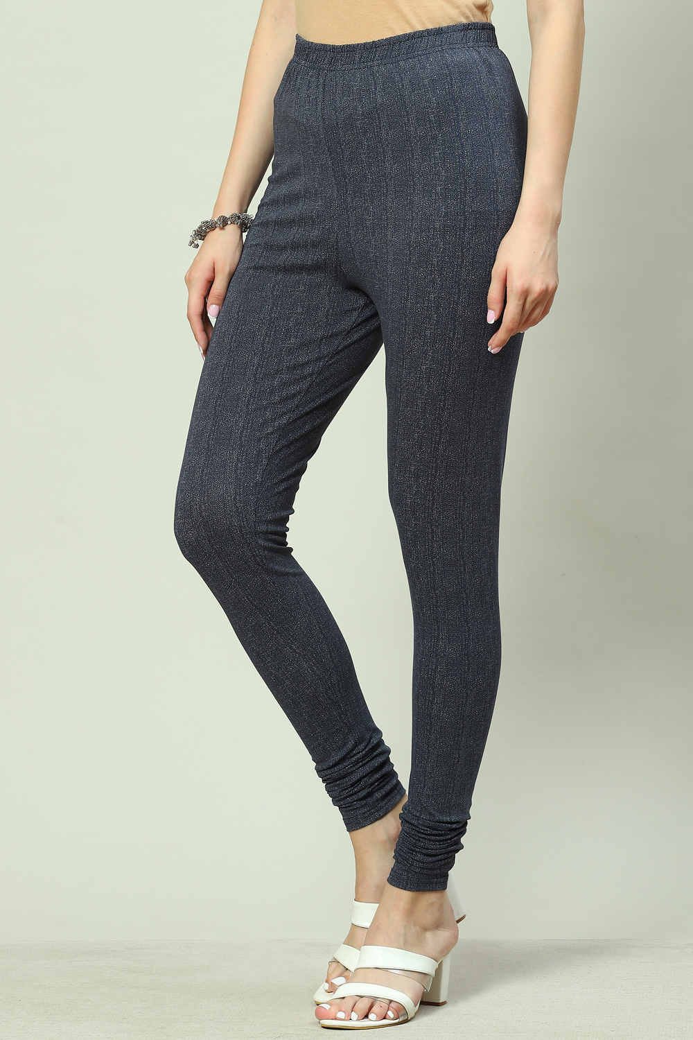 Blue Viscose Blend Legging image number 2