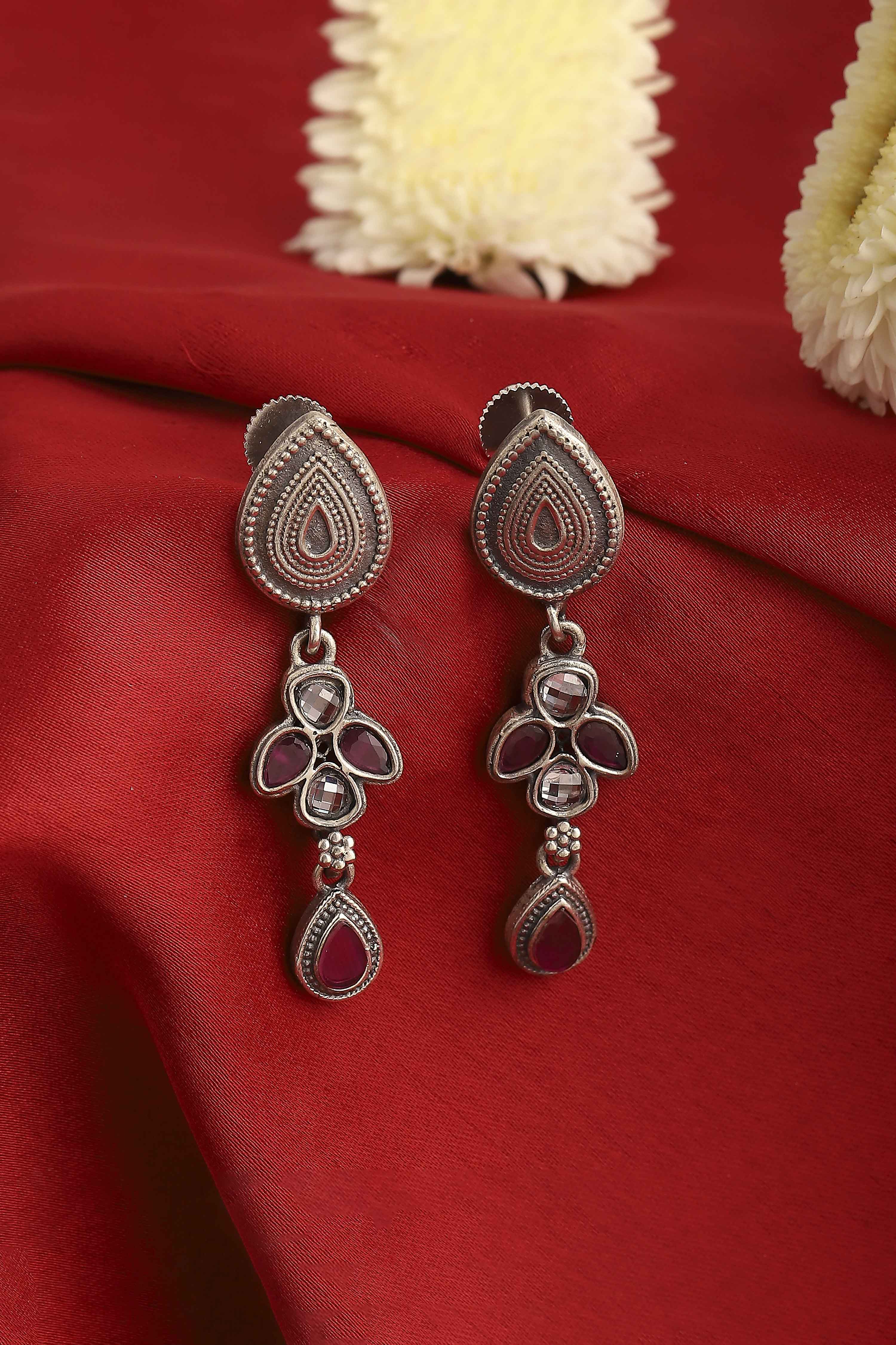 Dark Pink Brass Drop & Danglers image number 0