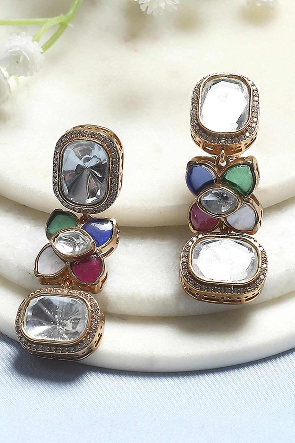 Multicolour Stone Earrings image number 0