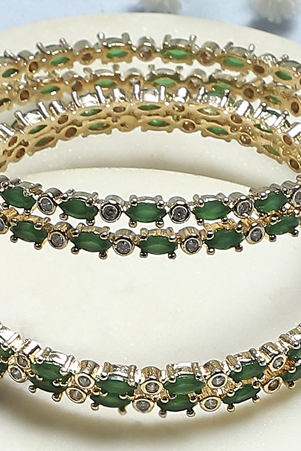 Green Stone Embellished Bangle image number 2