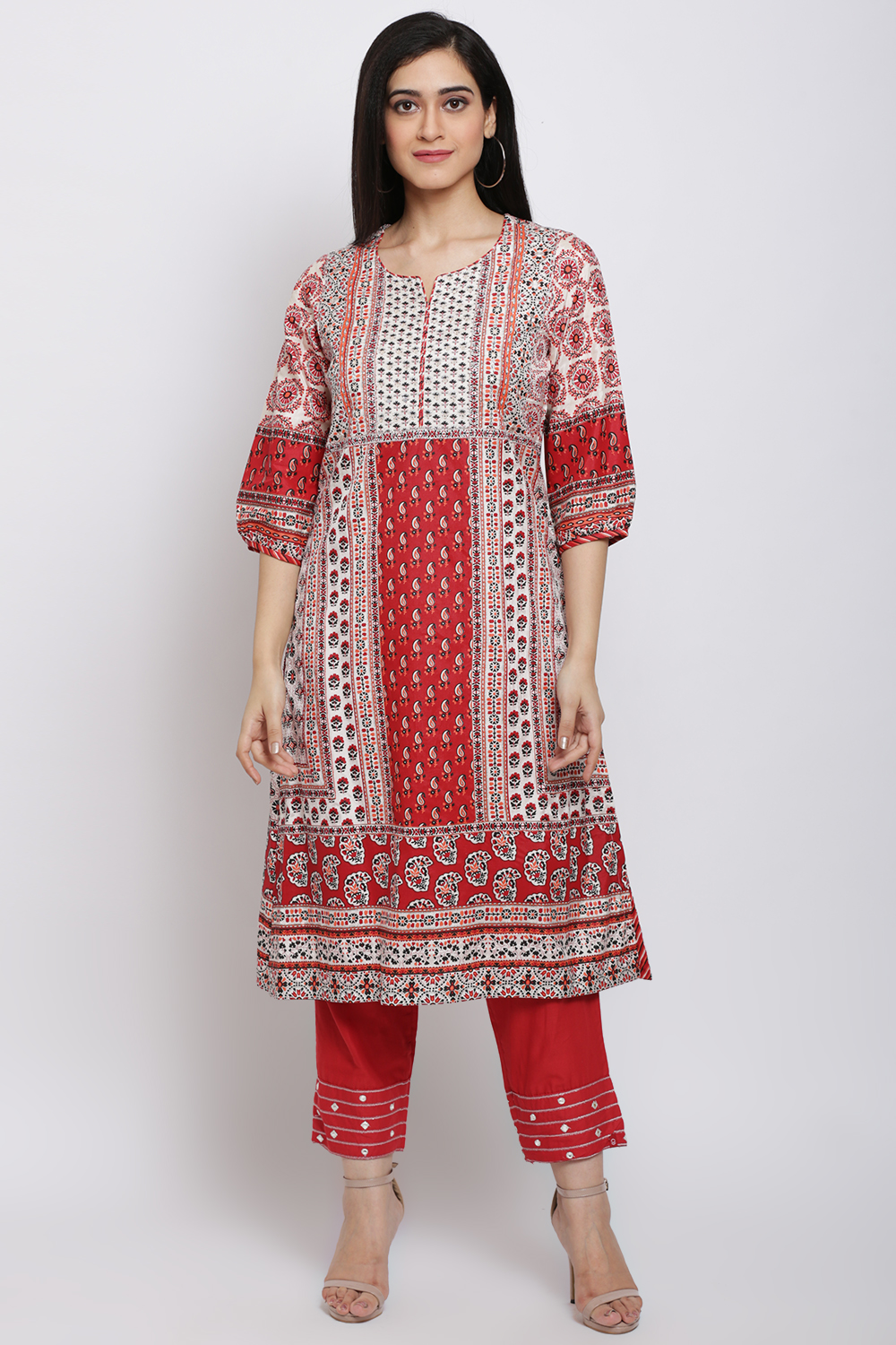 Ivory Viscose A Line Kurta image number 2