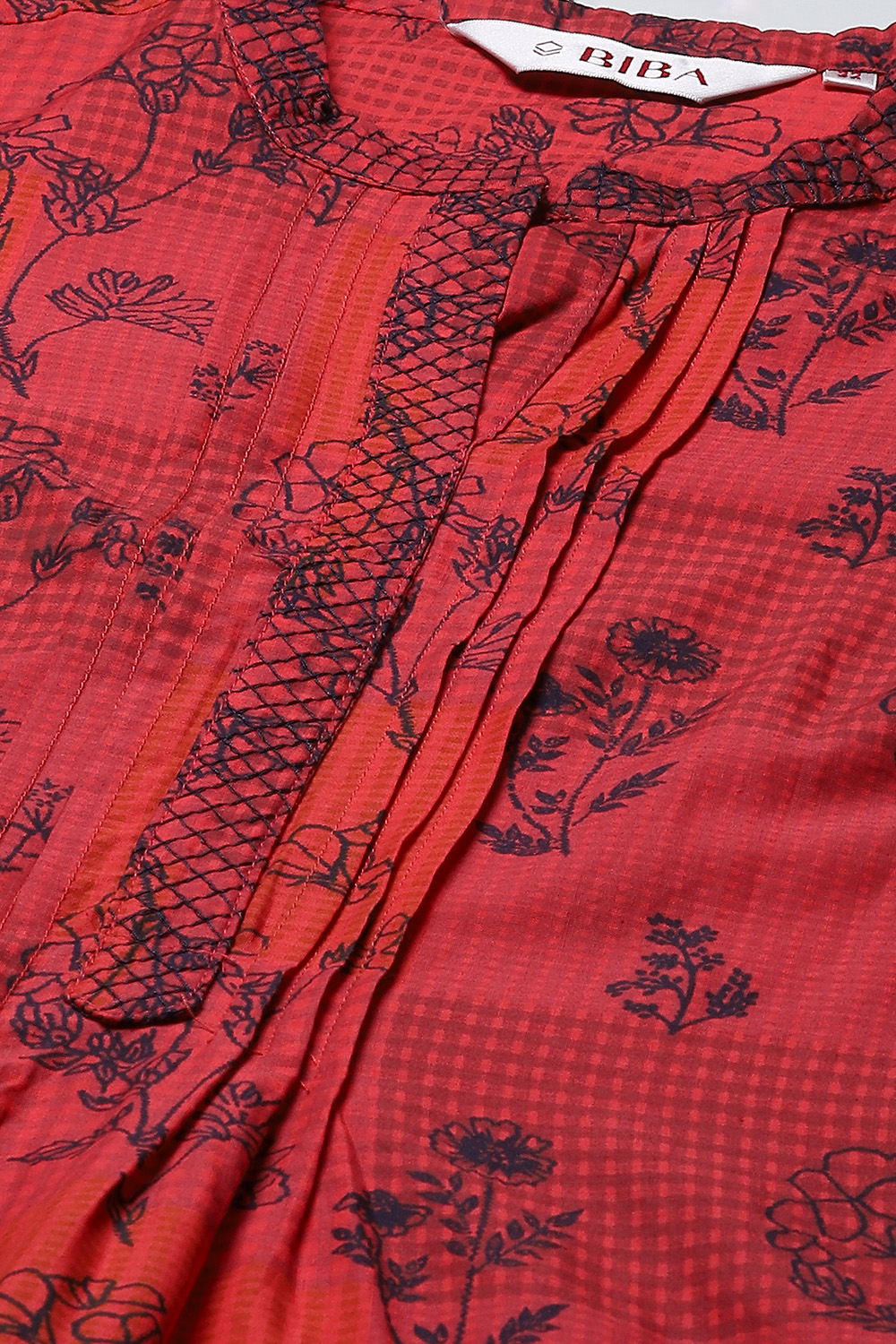 Maroon Cotton Flared 3 Piece Set image number 1