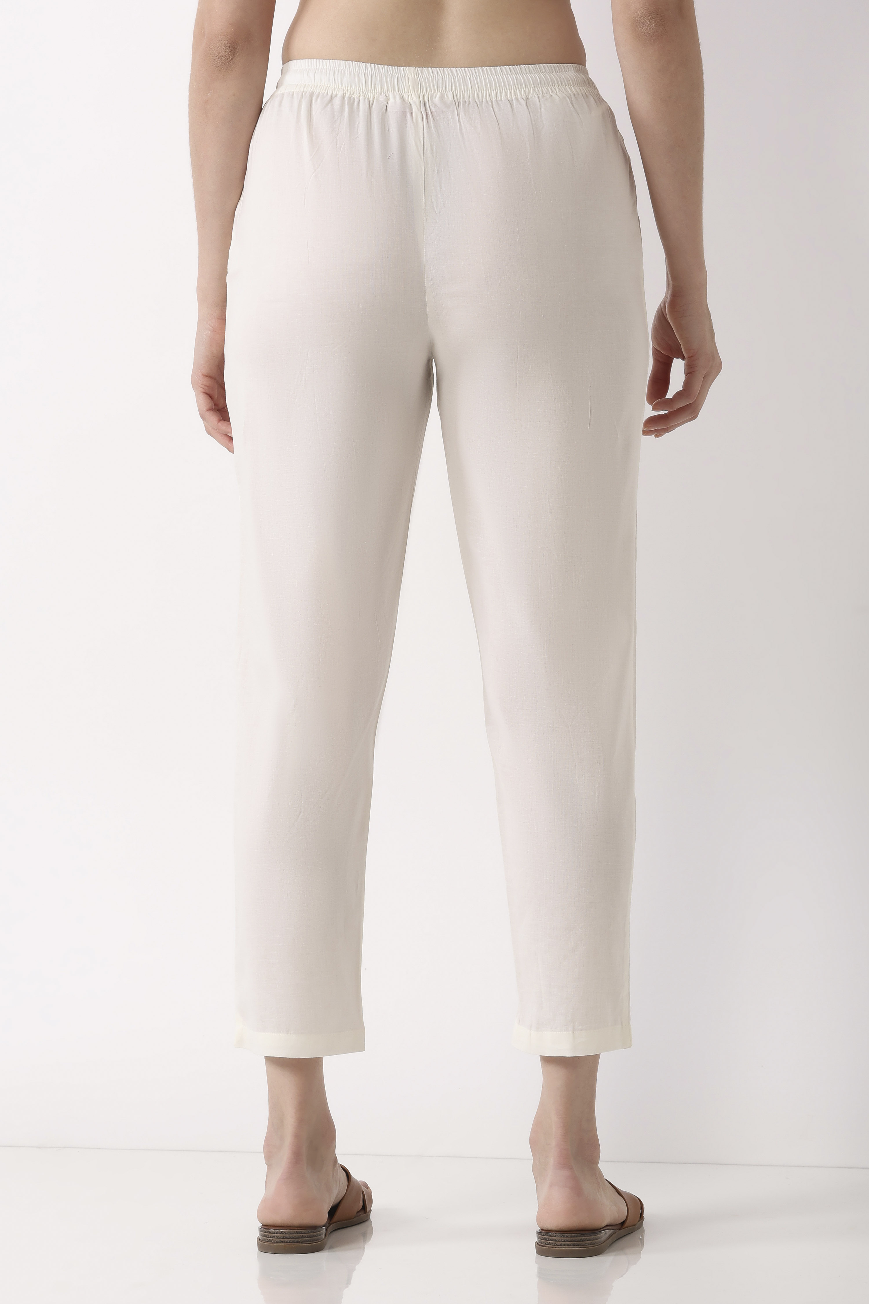 Black Cotton Slim Pants image number 5