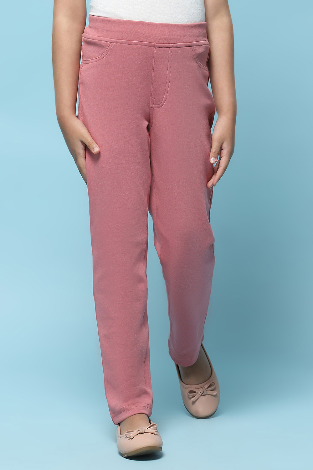 Black Cotton Lycra Skinny Jeggings image number 4